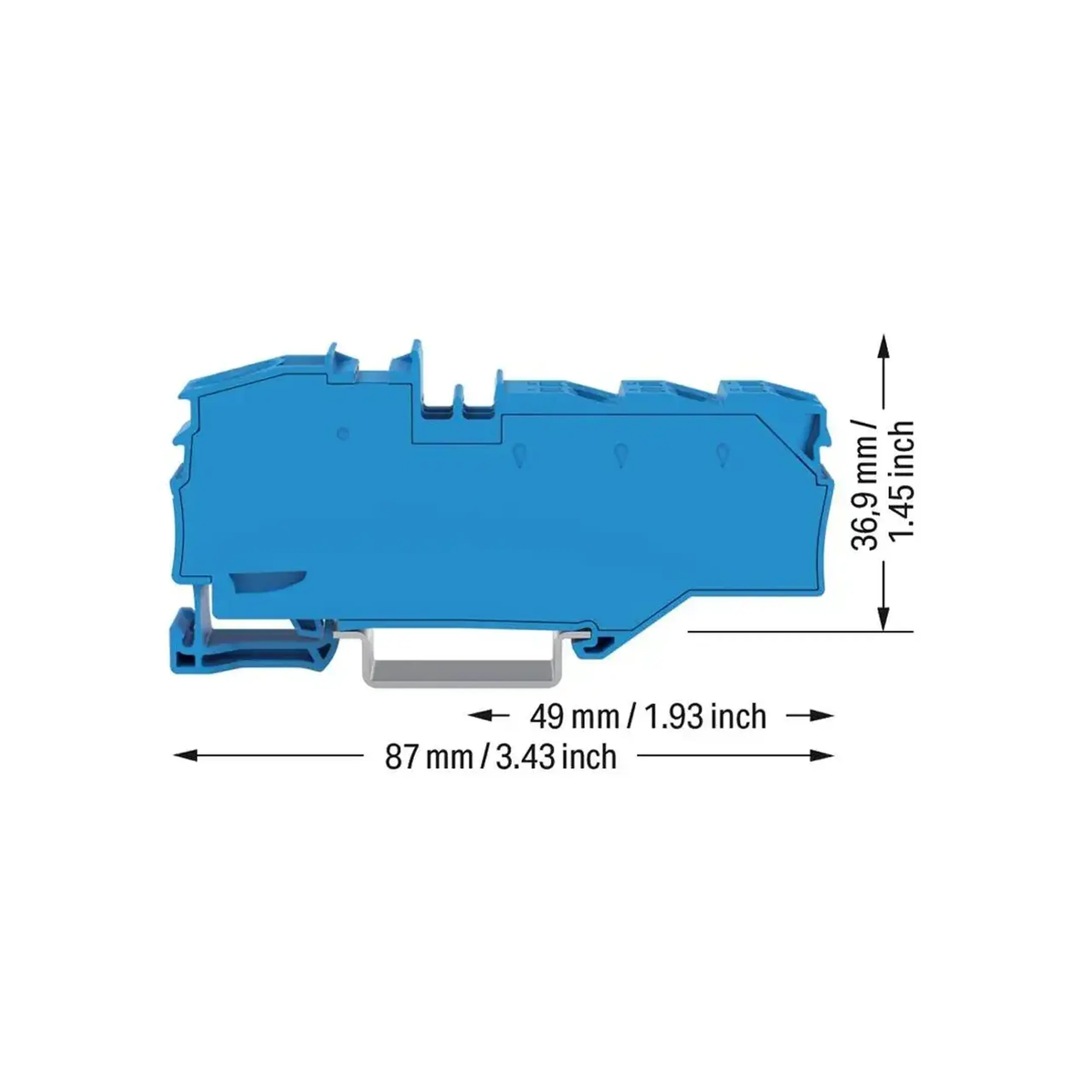 Clemă de conexiune 1 x 16 mm²/6 x 4 mm² 76 A 800 V Wago - Culoare Albastru