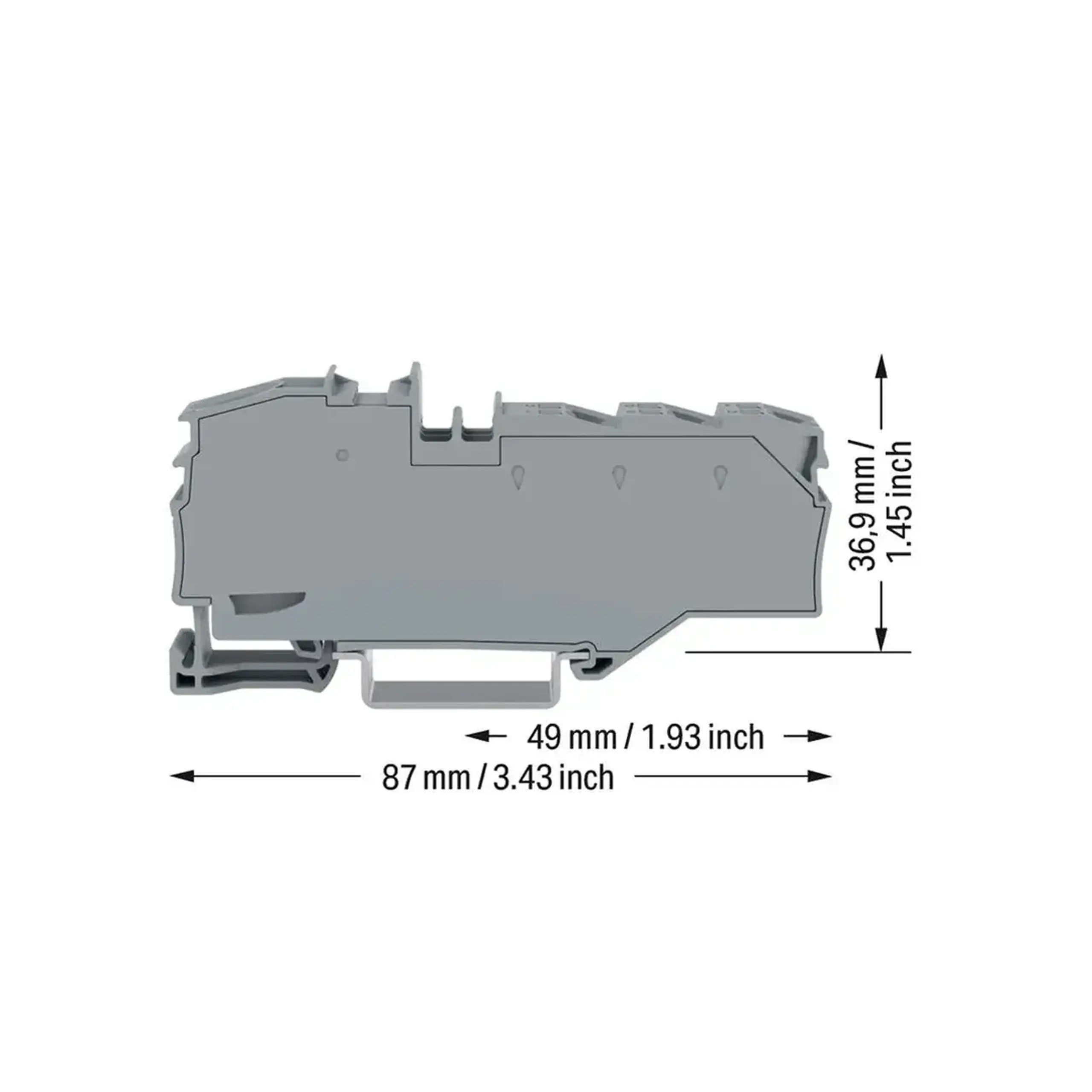 Clemă de conexiune 1 x 16 mm²/6 x 4 mm² 76 A 800 V Wago - Culoare Gri