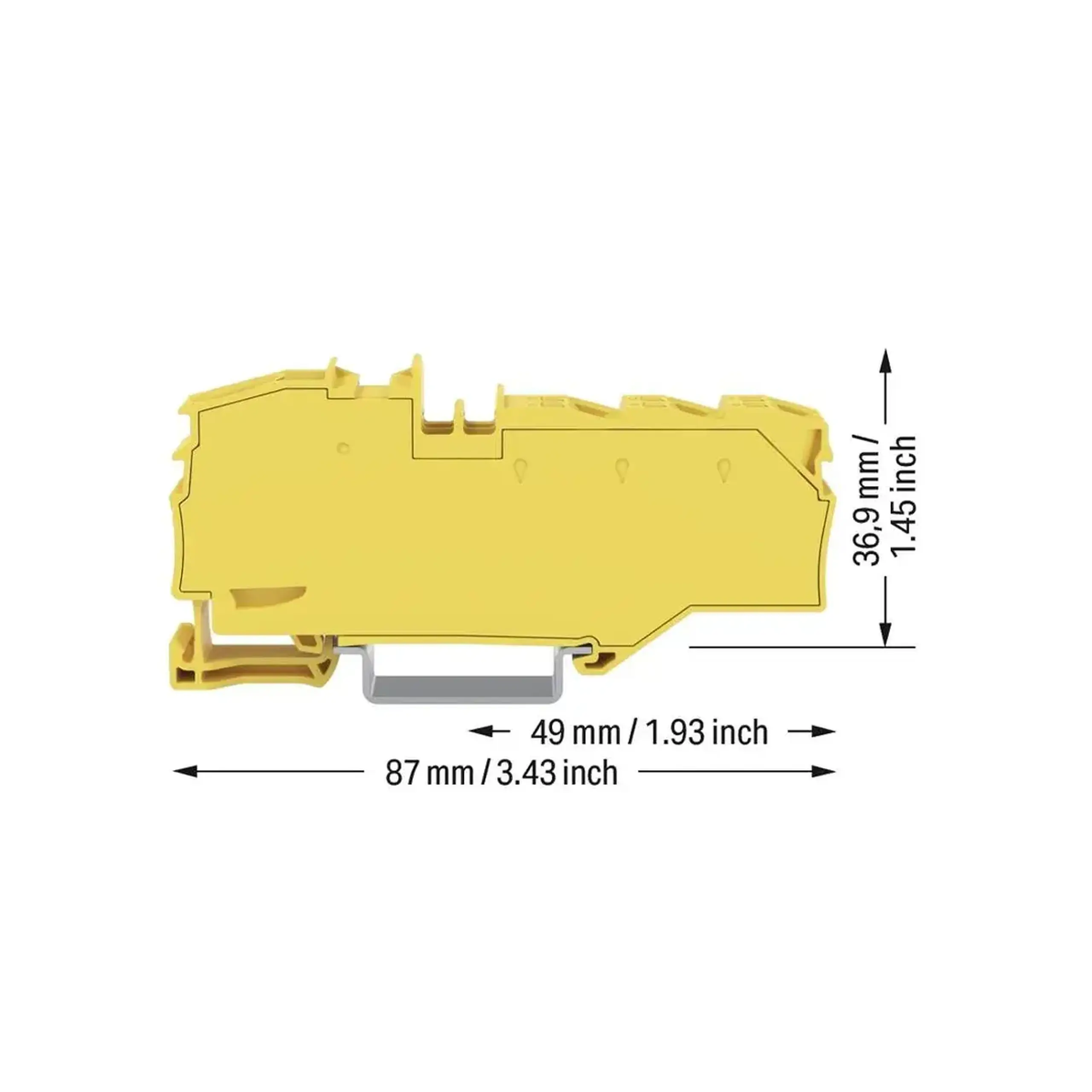Clemă de conexiune 1 x 16 mm²/6 x 4 mm² 76 A 800 V Wago - Culoare Galben