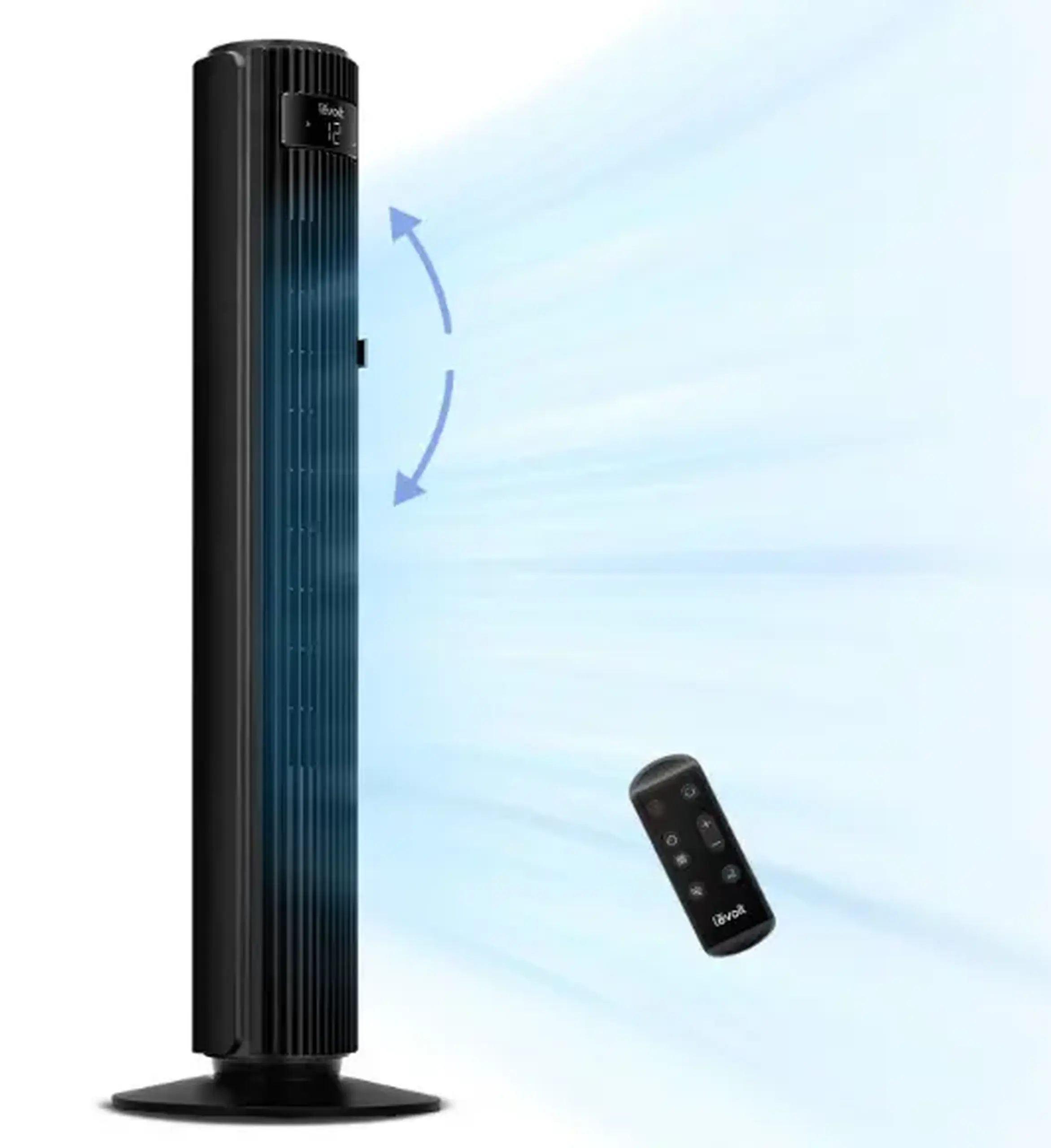 Ventilator turn Levoit, 107,6cm, 12 viteze, 4 moduri de functionare, foarte silentios, telecomanda, negru