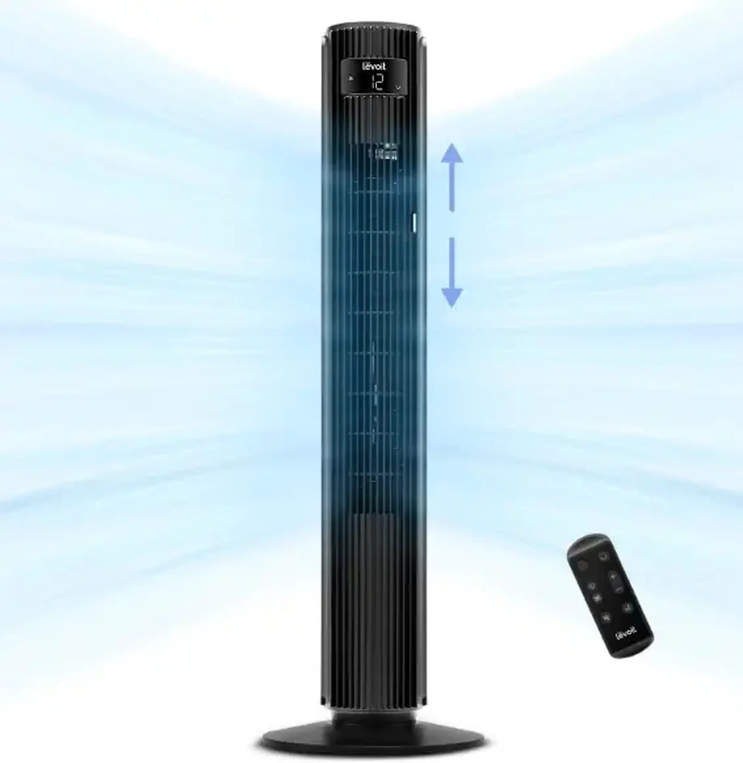 Ventilator turn Levoit, 107,6cm, 12 viteze, 4 moduri de functionare, foarte silentios, telecomanda, negru