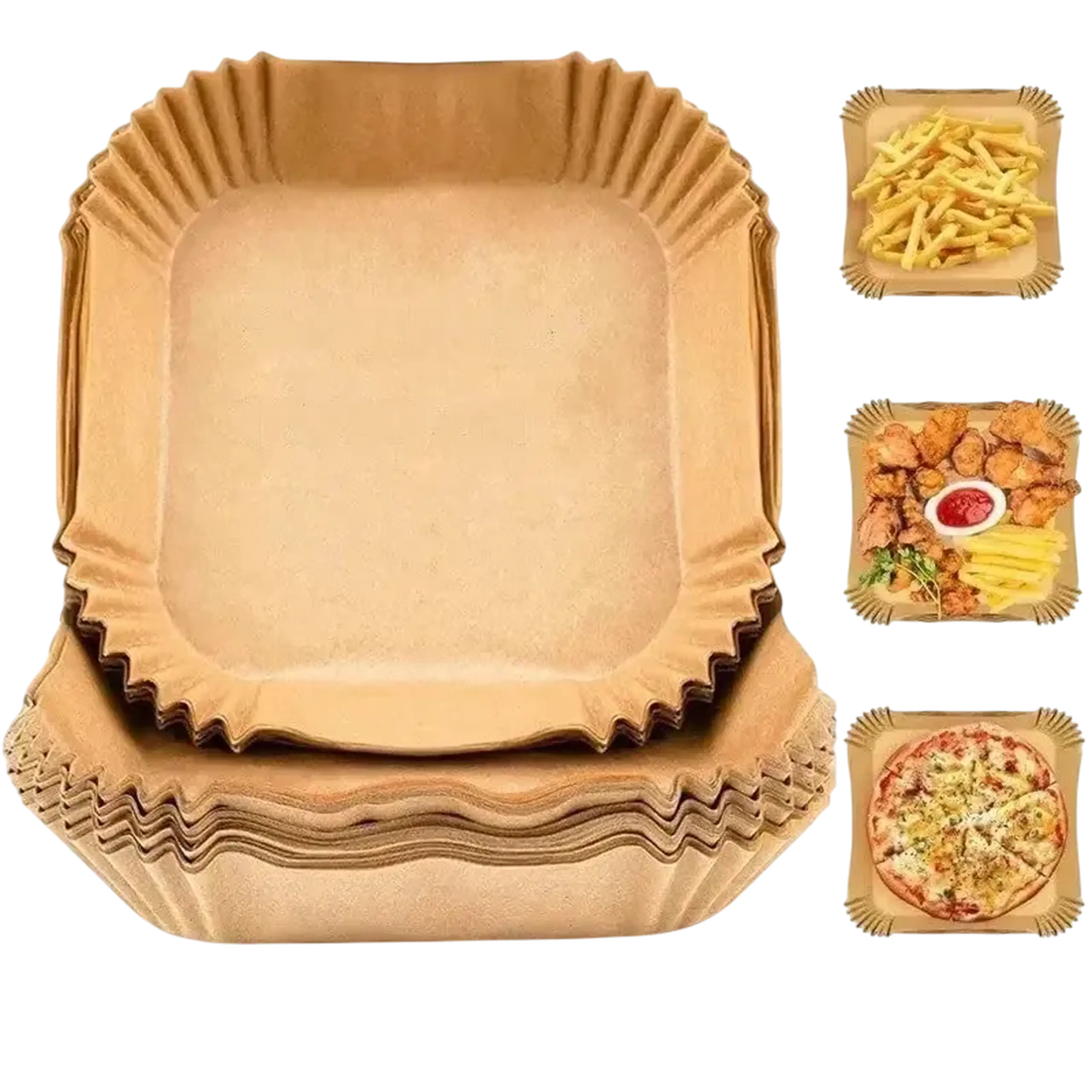 Hârtia de copt Papro Square Air Fryer Paper, Bej