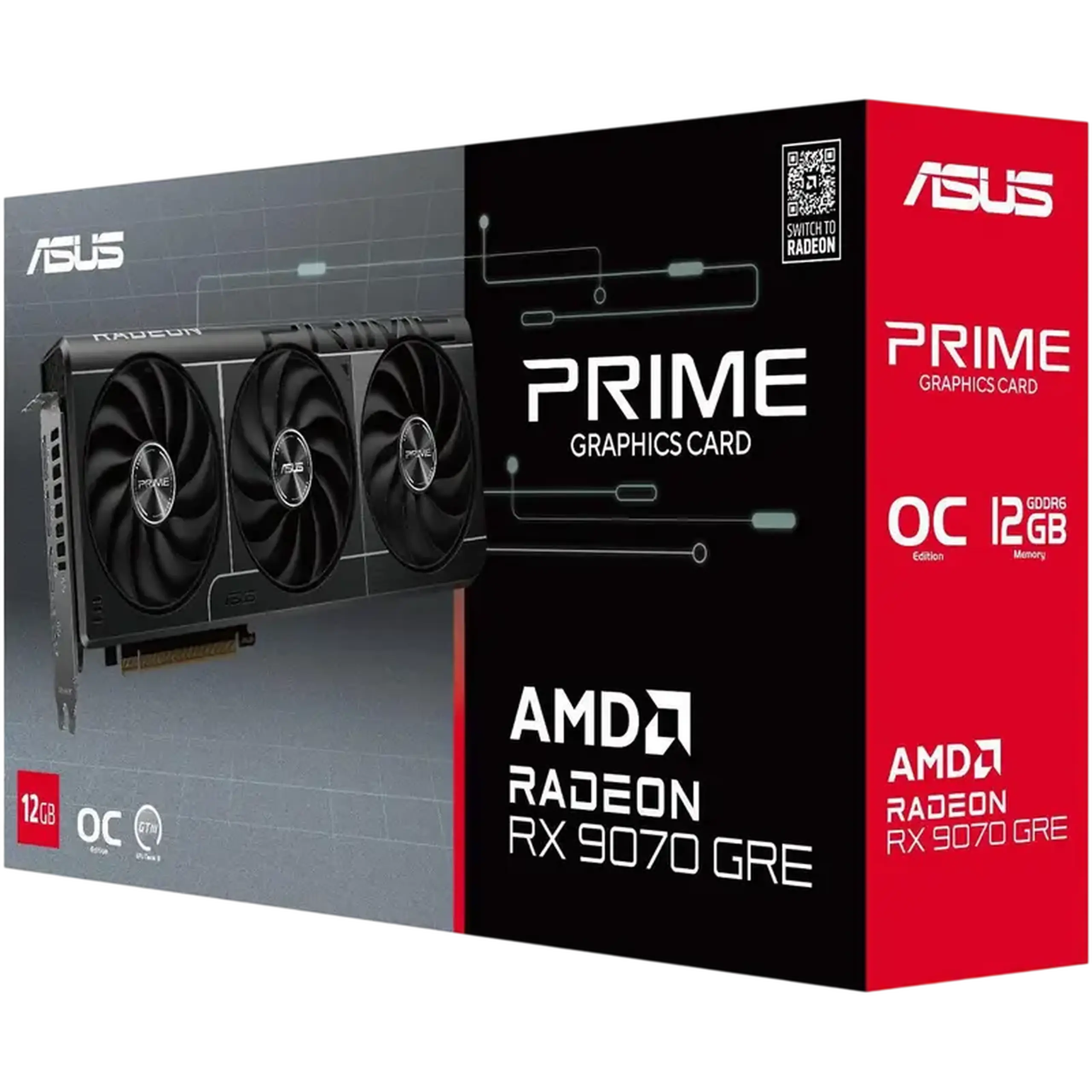 Placă Video ASUS PRIME-RX9070GRE-O12G-EVO, 12GB GDDR6 192bit