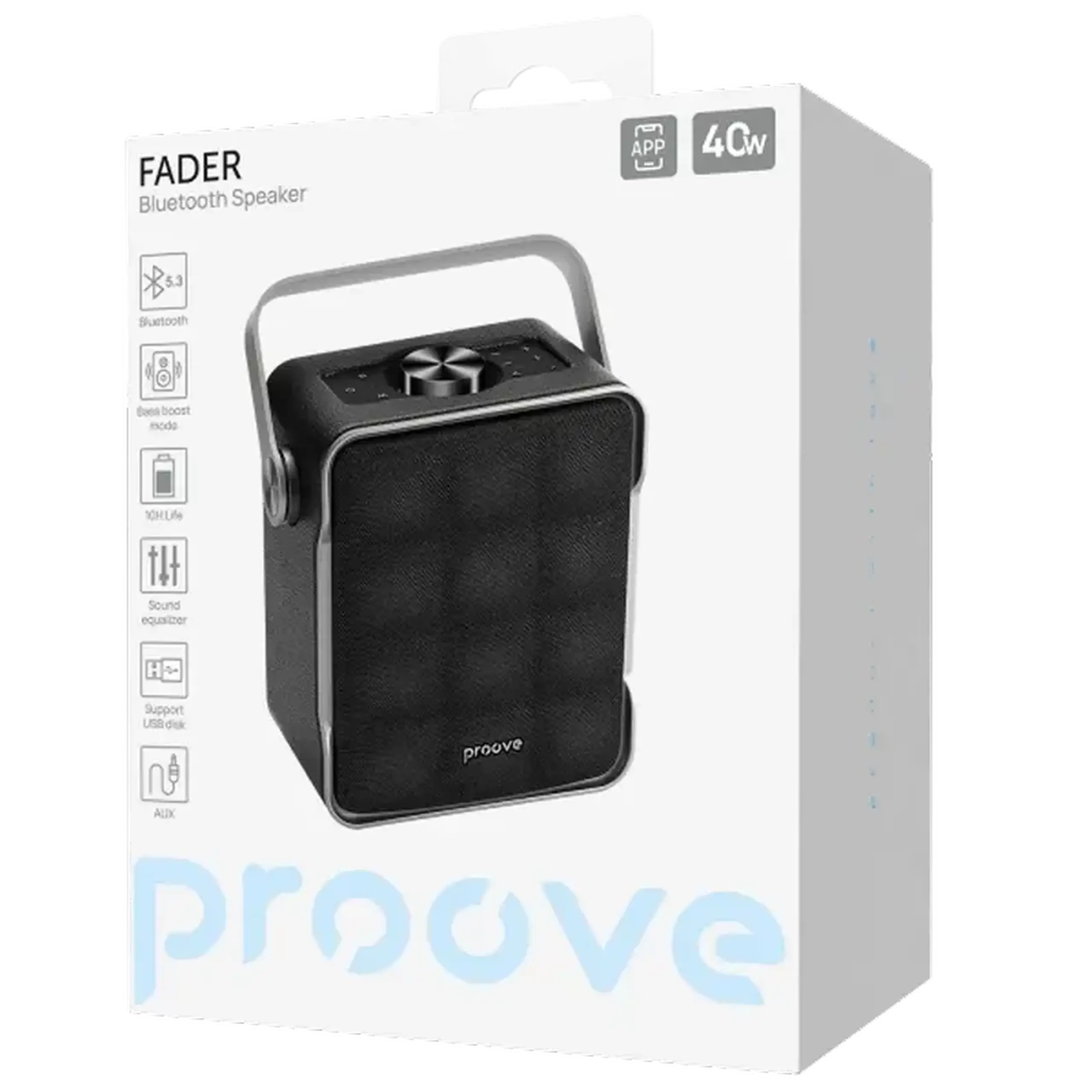 Boxă portabilă Proove Fader, Negru
