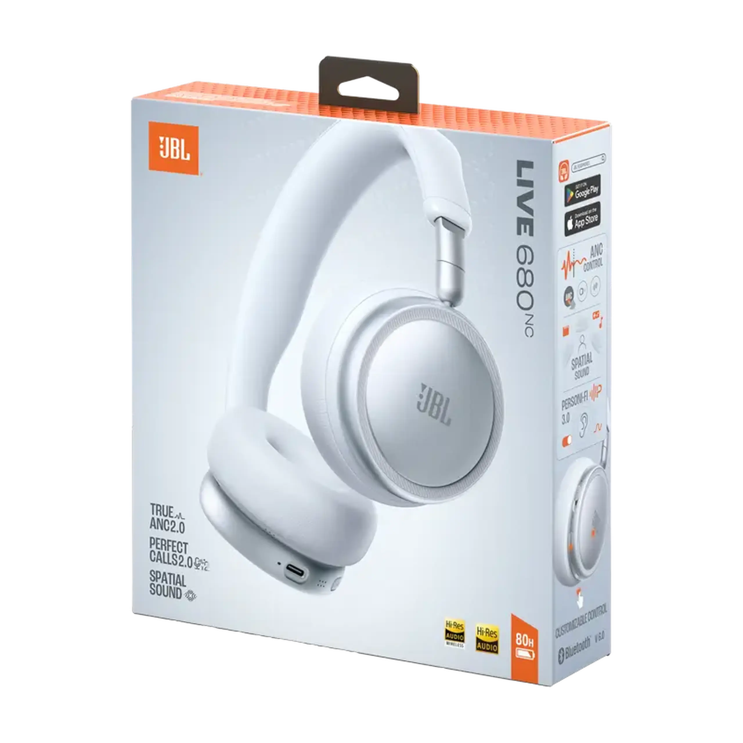 Căști JBL Live 680NC, Alb