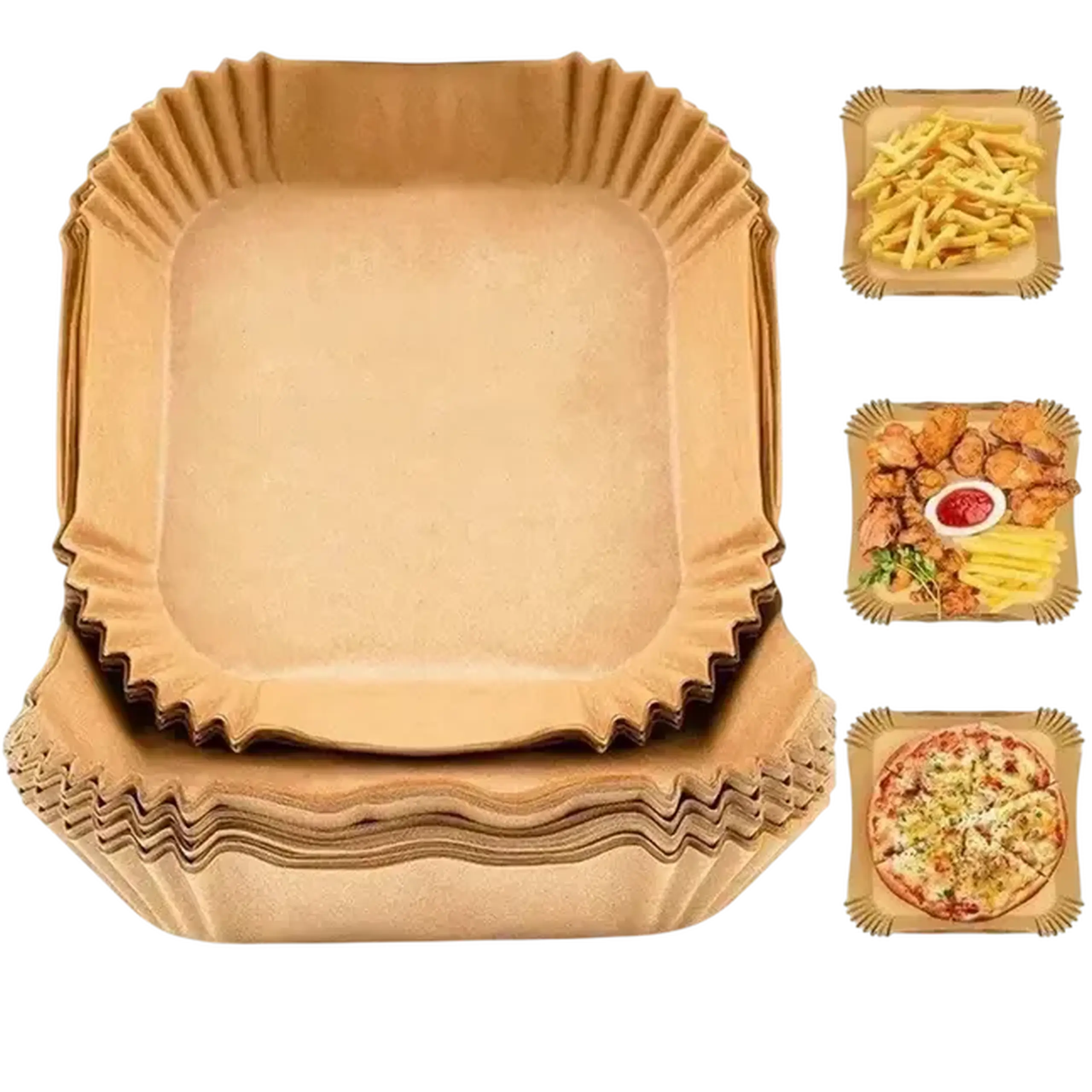 Hârtia de copt Papro Square Air Fryer Paper, Bej