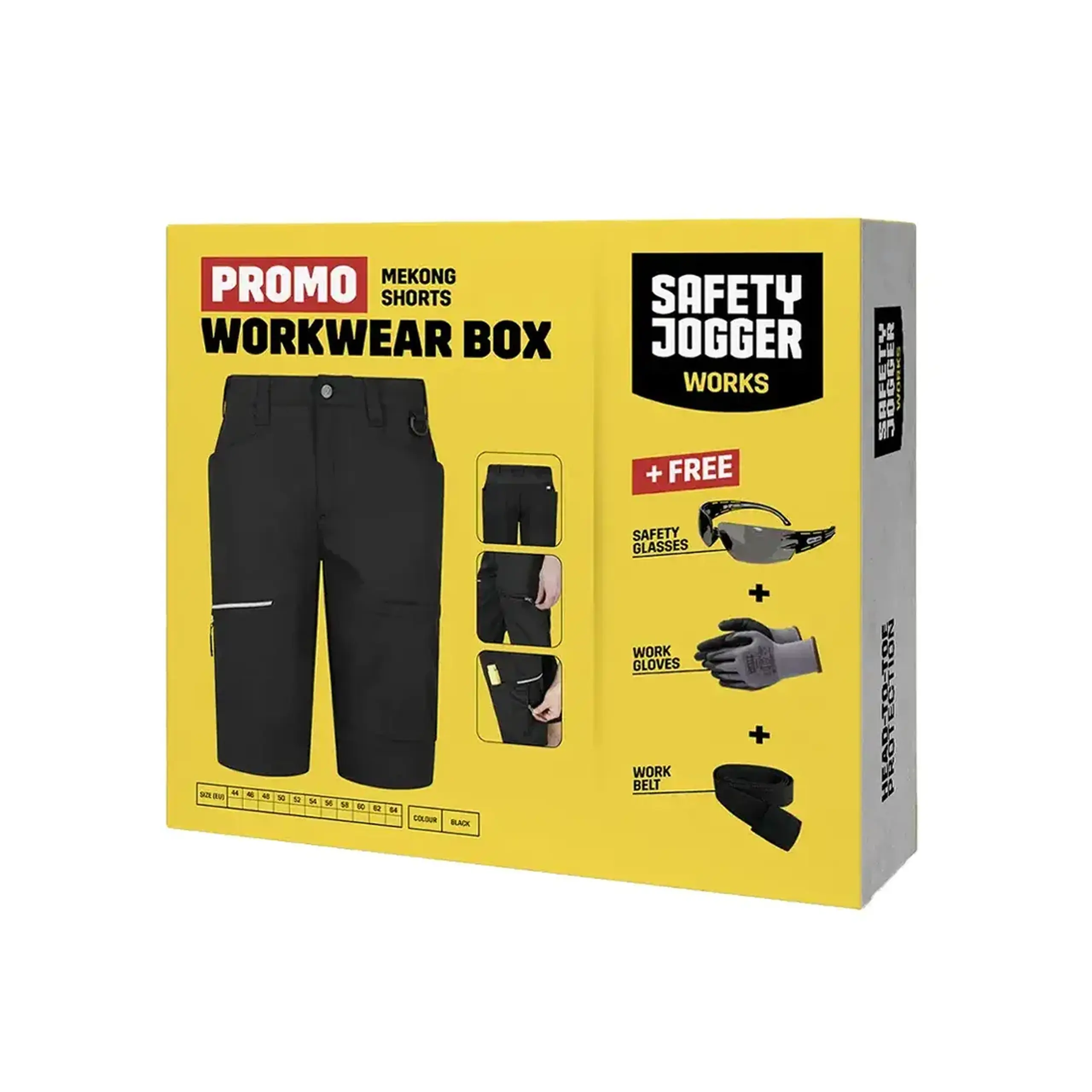 Set șorți + 3 accesorii MEKONG PROMO 44 Negru SAFETY JOGGER - Mărime 44