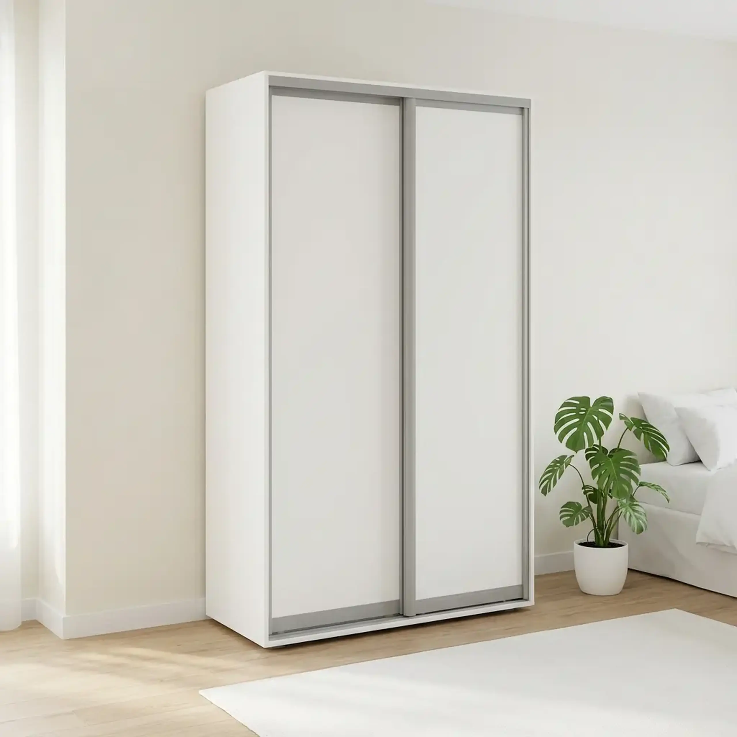 Dulap Cupe Fenix cu 2 usi, 2 PAL, Alb, 140x60x220 cm