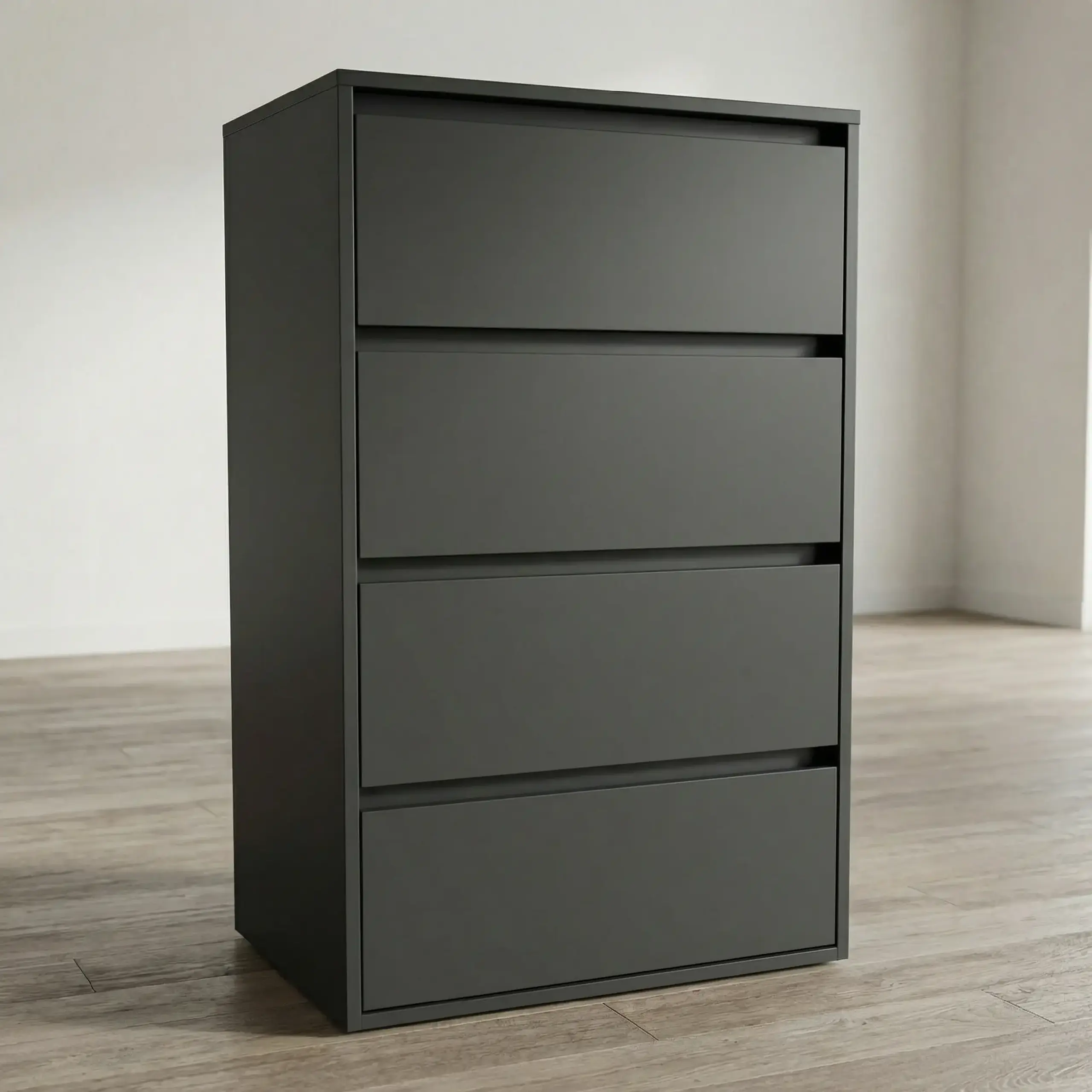 Comoda 4home Ideea K, 60x100x42 cm, 4 sertare, Gri Grafit/Gri Grafit