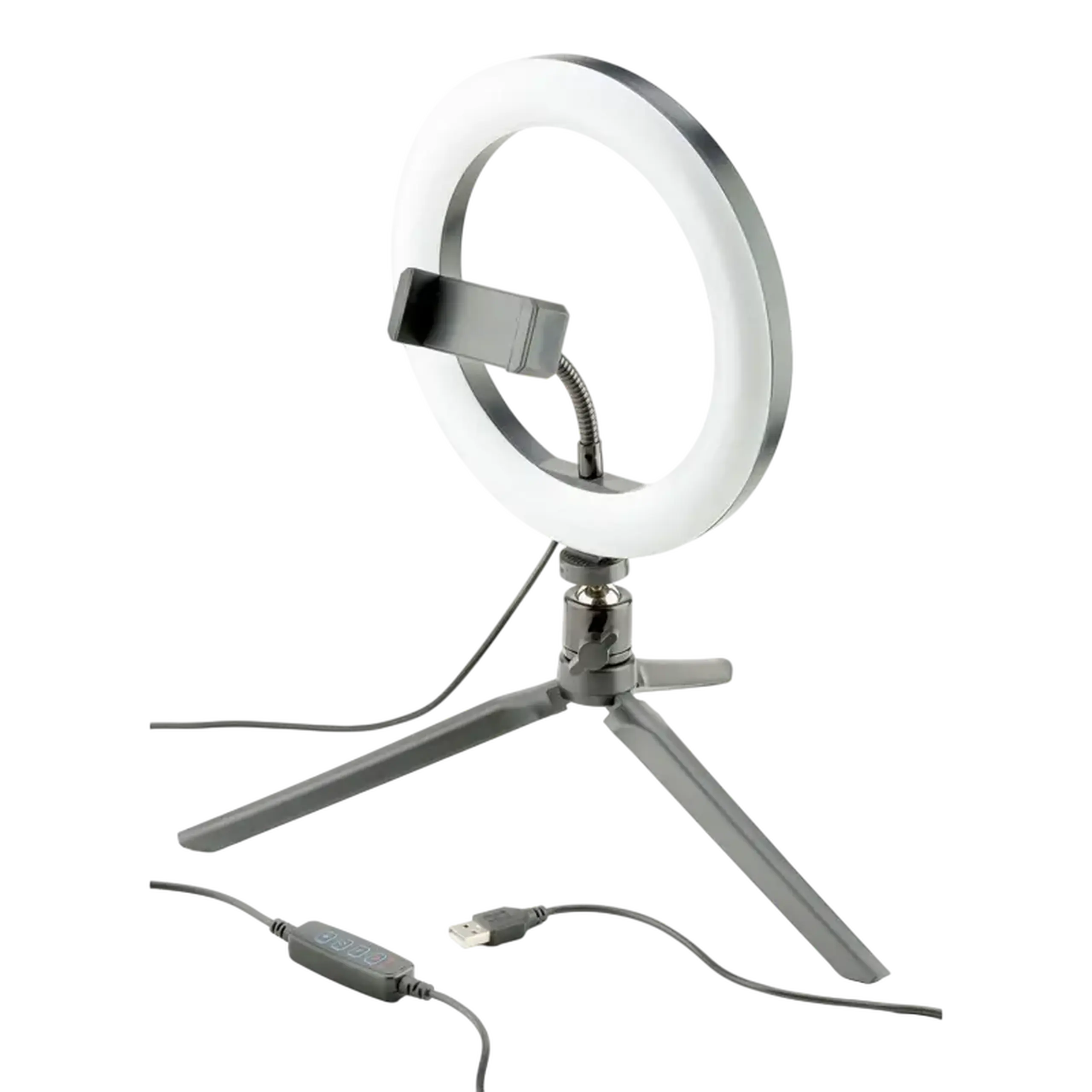 Lampă circulară Cellularline Selfie Ring, Negru