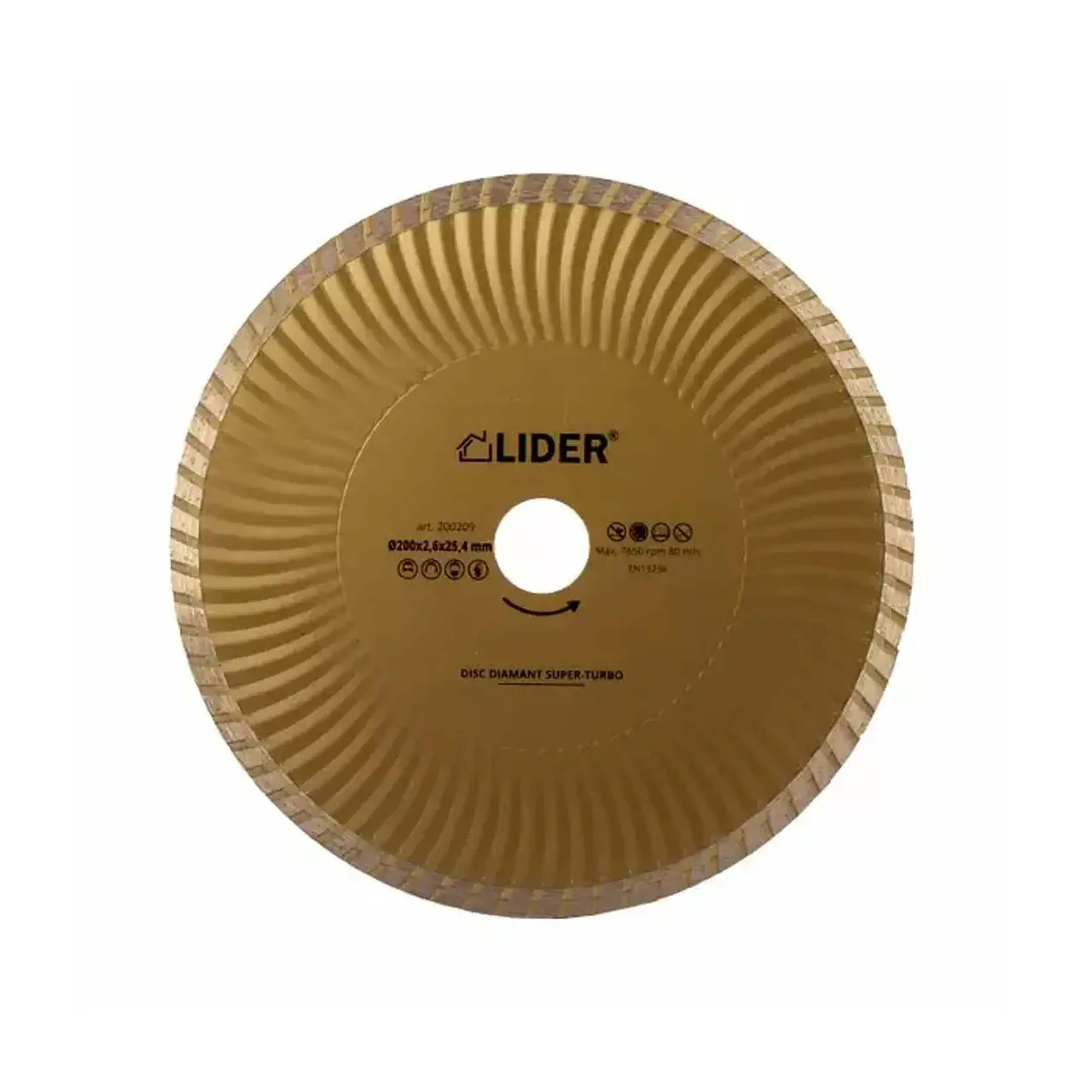Disc diamantat pentru beton SUPER-TURBO 200 * 25.40 mm Lider