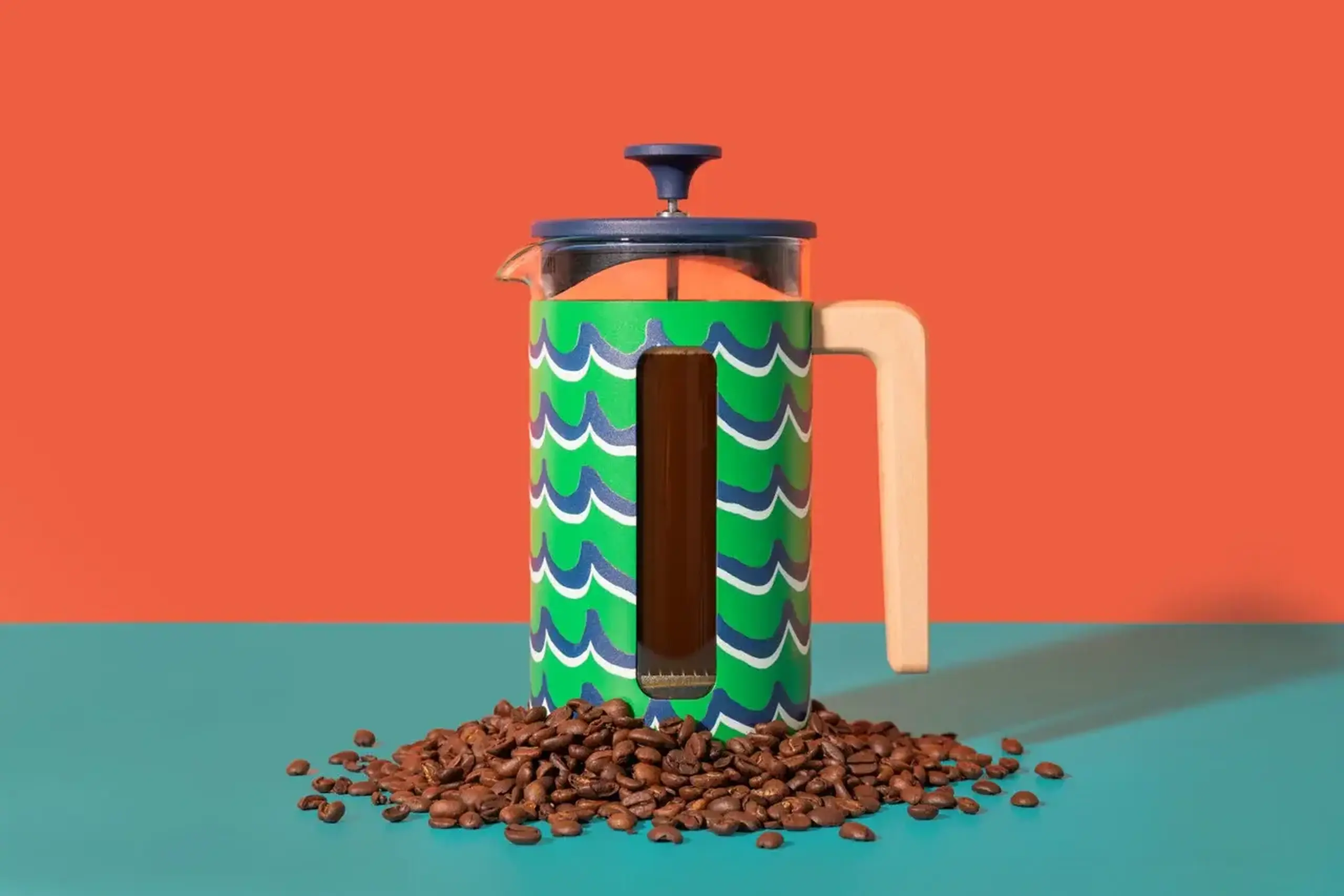 Presă franceză La Cafetière, Pisa, cyan tides, 1 L