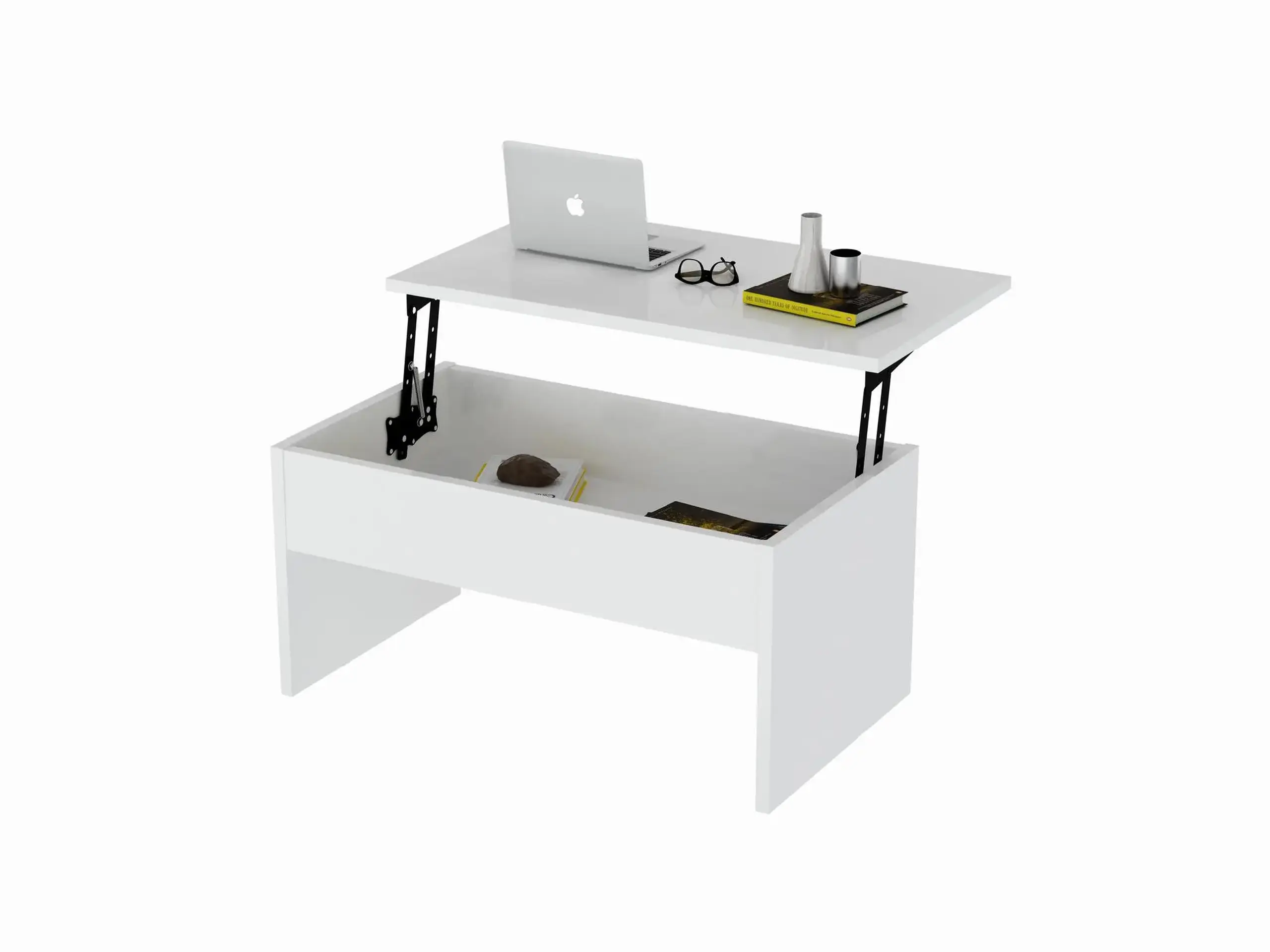 Masuta de cafea, Akilli, Alb, 90 x 45 x 52 cm