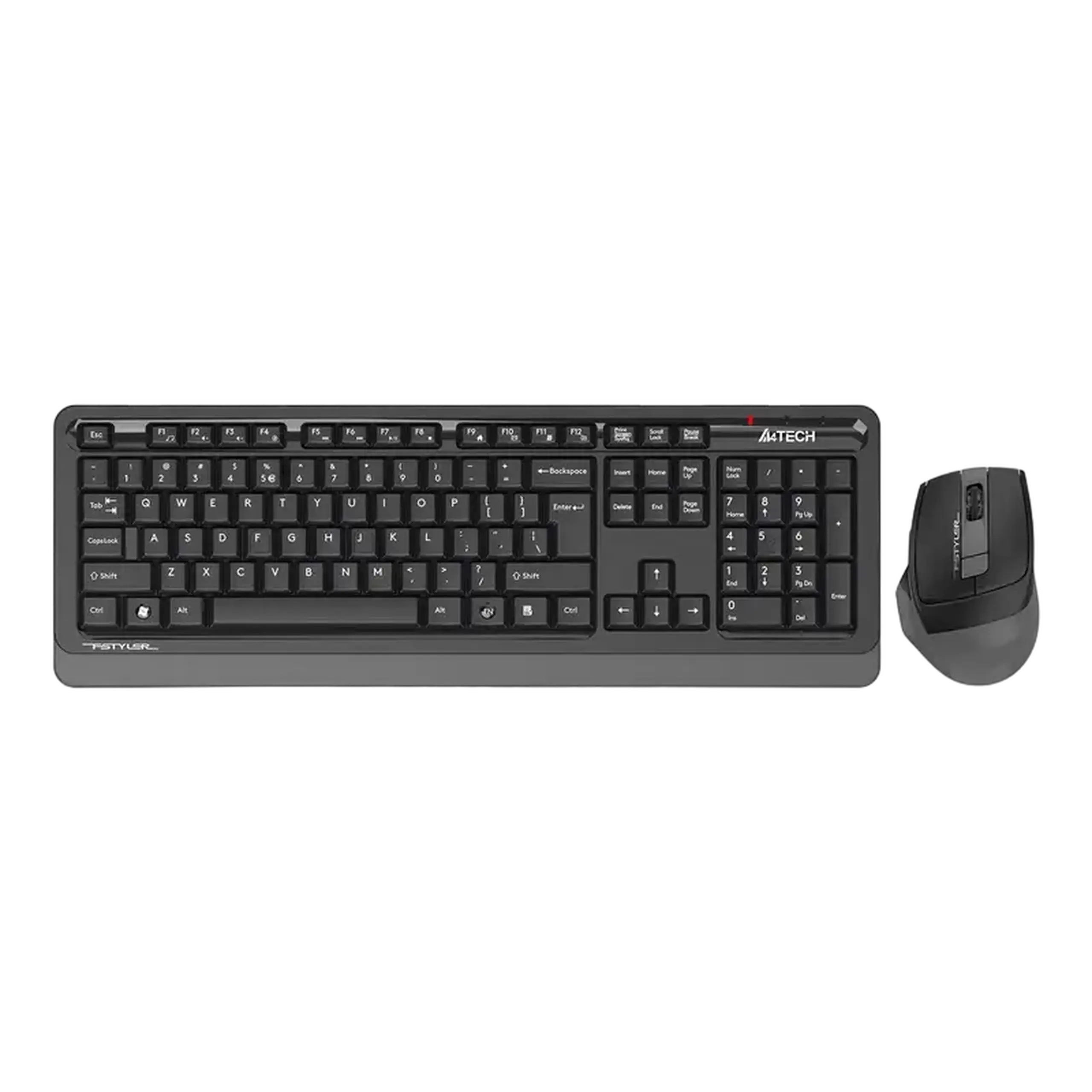 Tastatură și Mouse fără fir A4Tech FG1035, 12 taste Fn, gravare cu Laser, rezistentă la stropire, 2000 dpi, 6 butoane