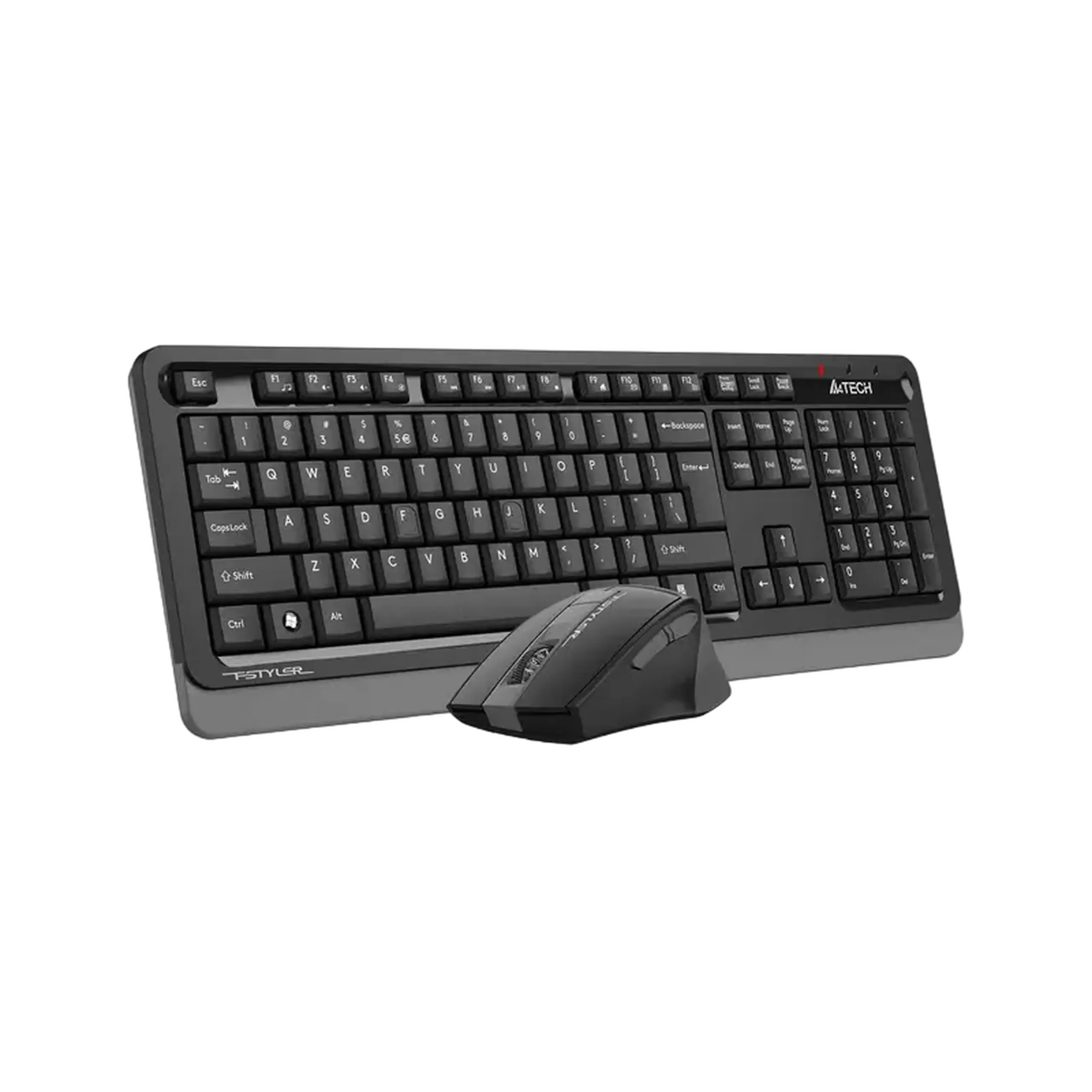 Tastatură și Mouse fără fir A4Tech FG1035, 12 taste Fn, gravare cu Laser, rezistentă la stropire, 2000 dpi, 6 butoane