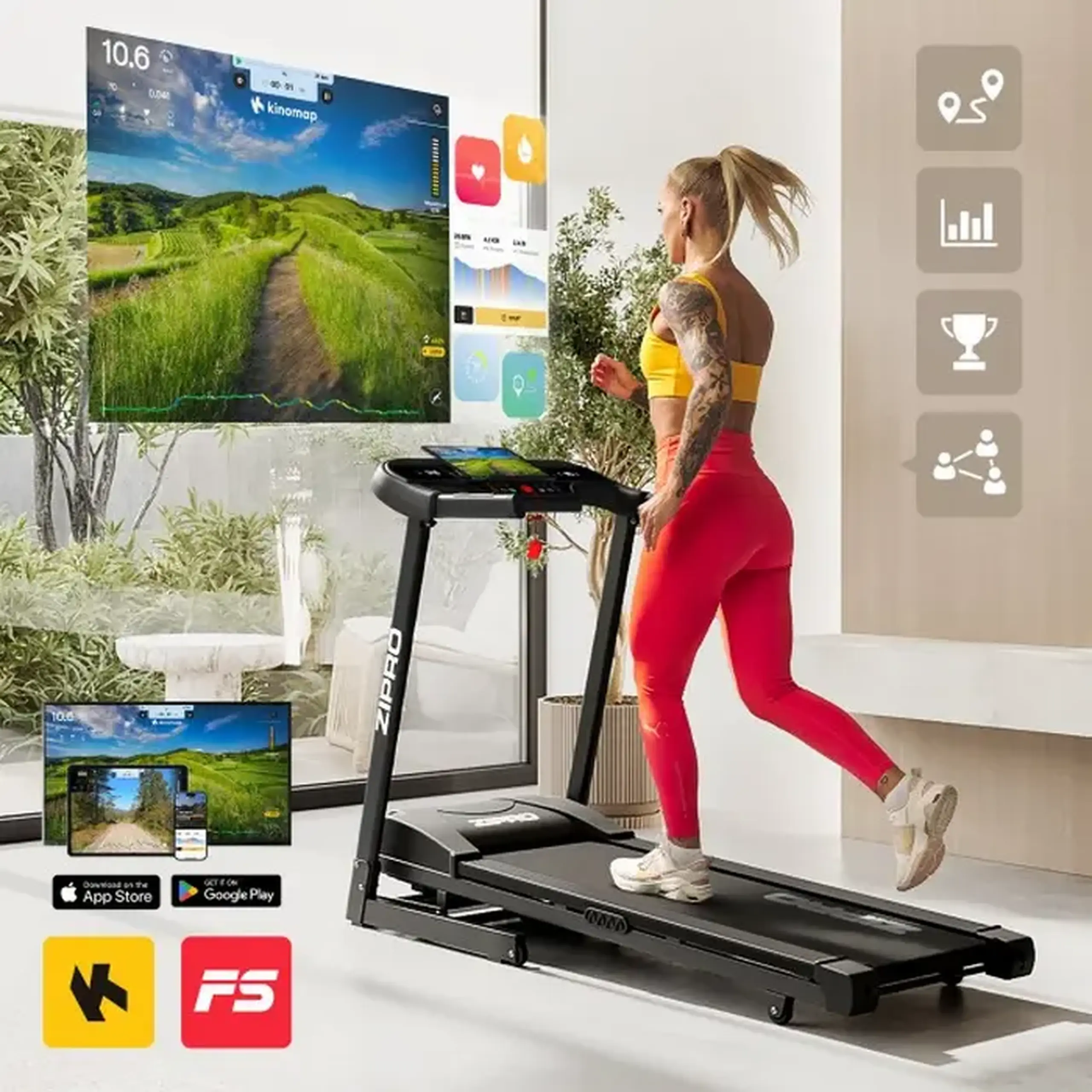 Bandă de alergat Zipro Pulse, Negru