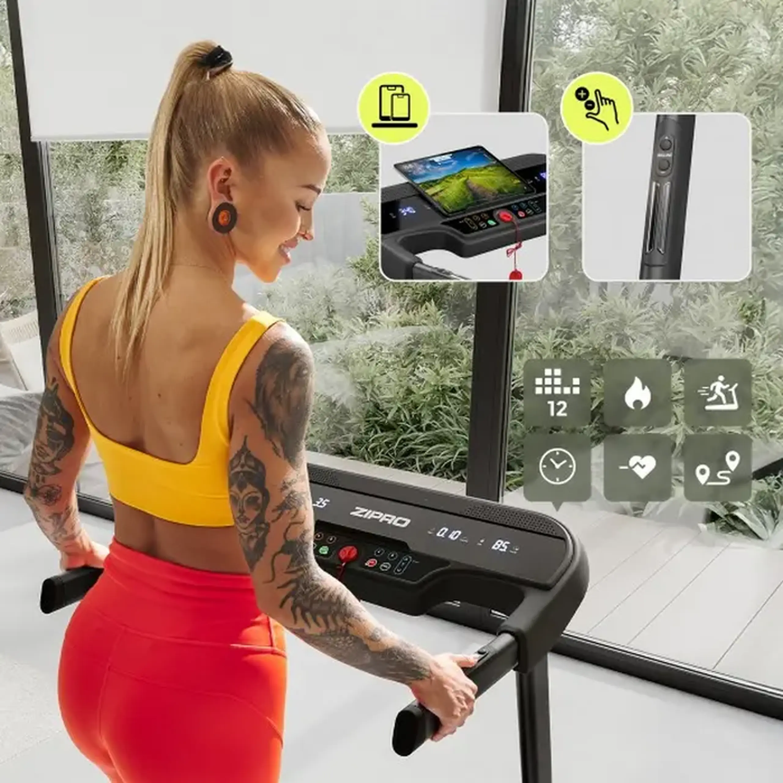 Bandă de alergat Zipro Pulse, Negru