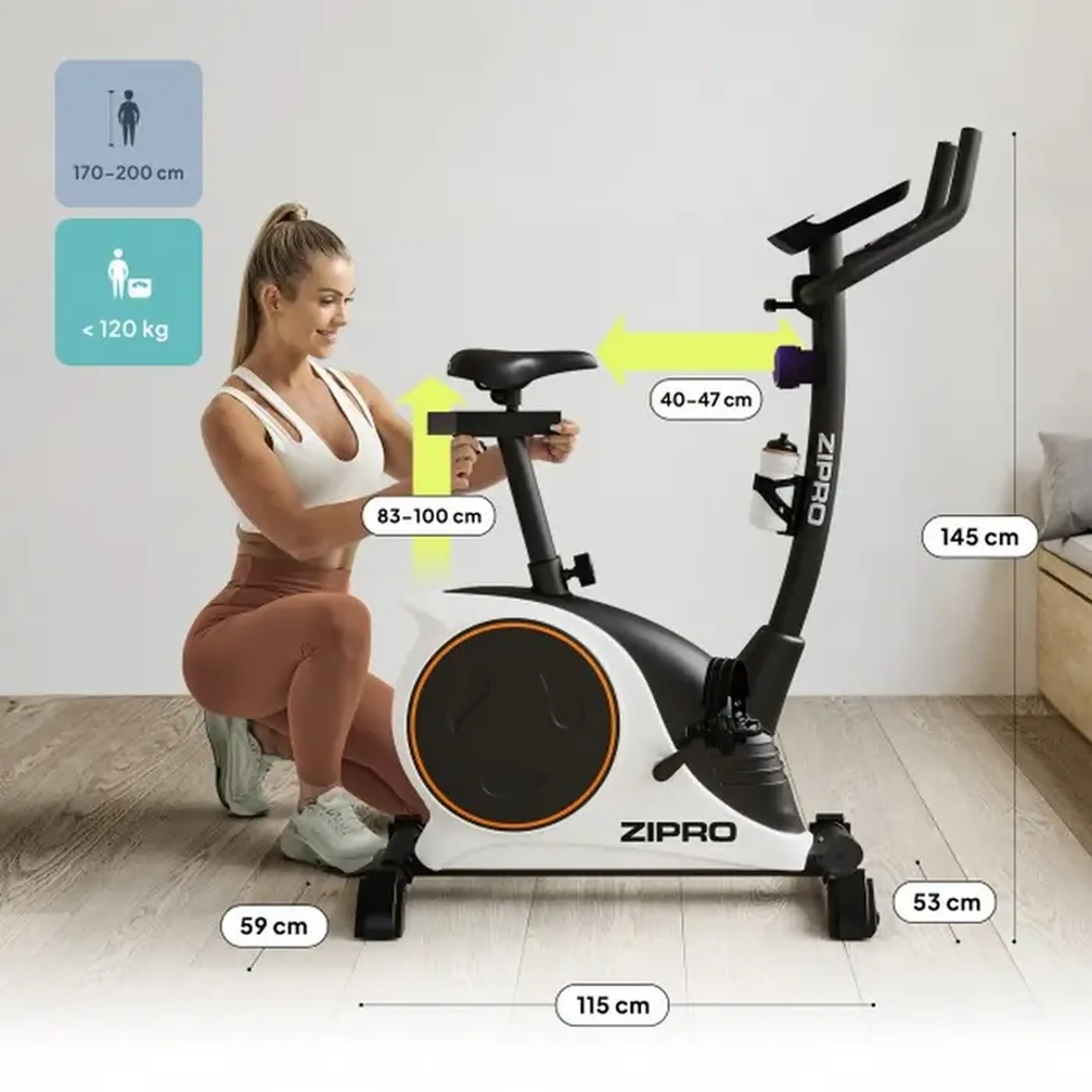 Bicicletă fitness Zipro Nitro RS, Alb