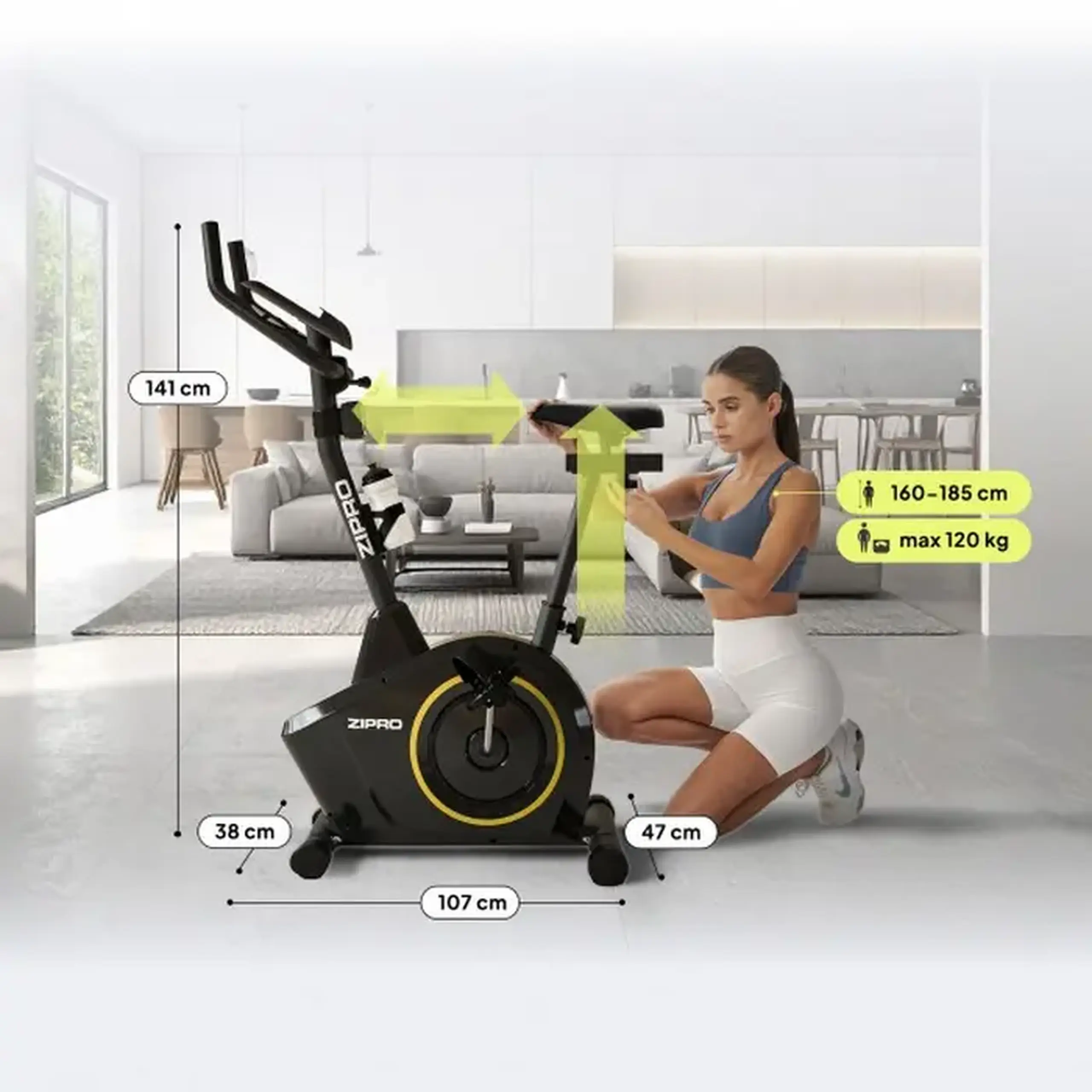 Bicicletă fitness Zipro Boost Gold, Negru