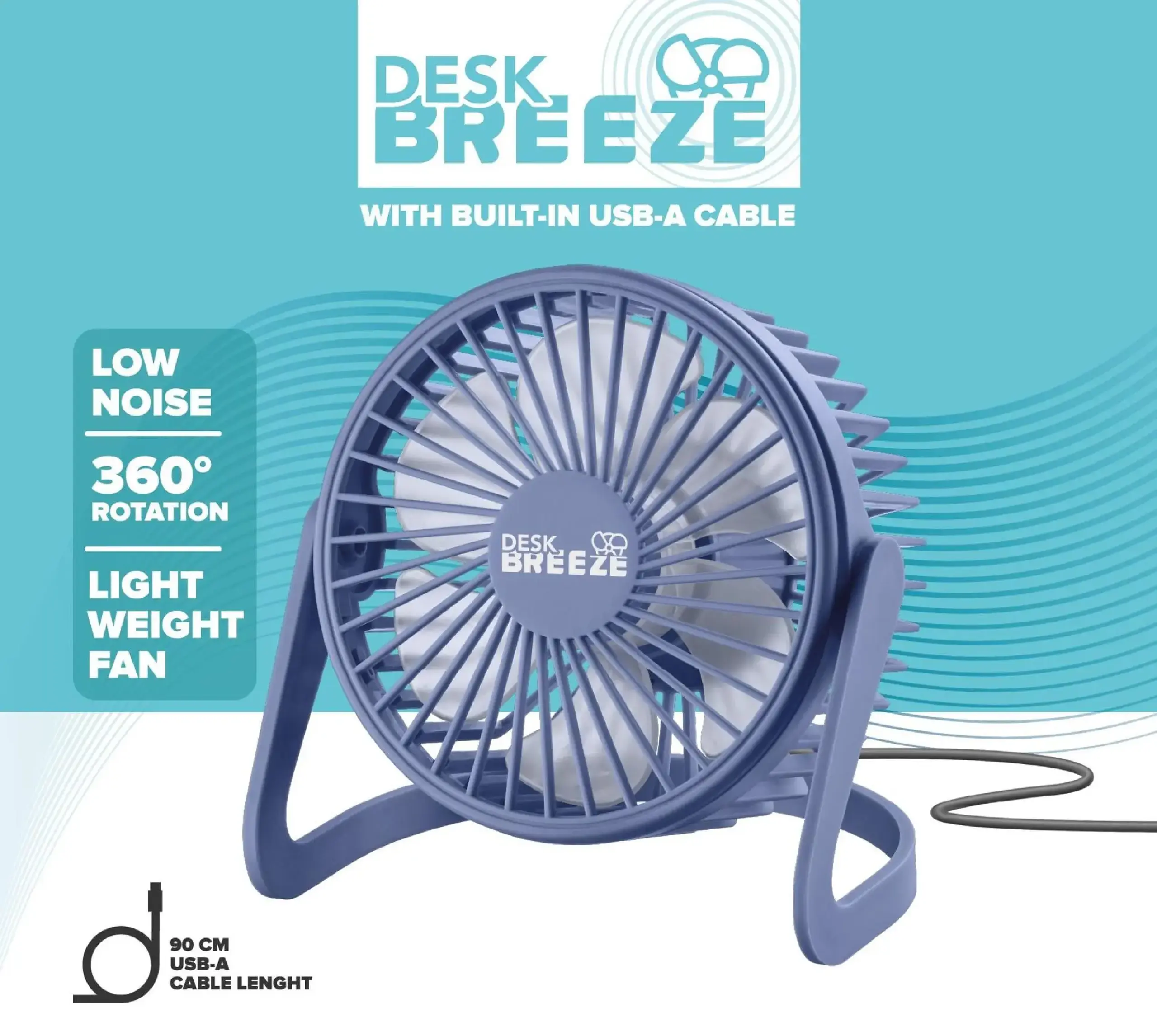 Ventilator Cellularline Desk Breeze, Violet