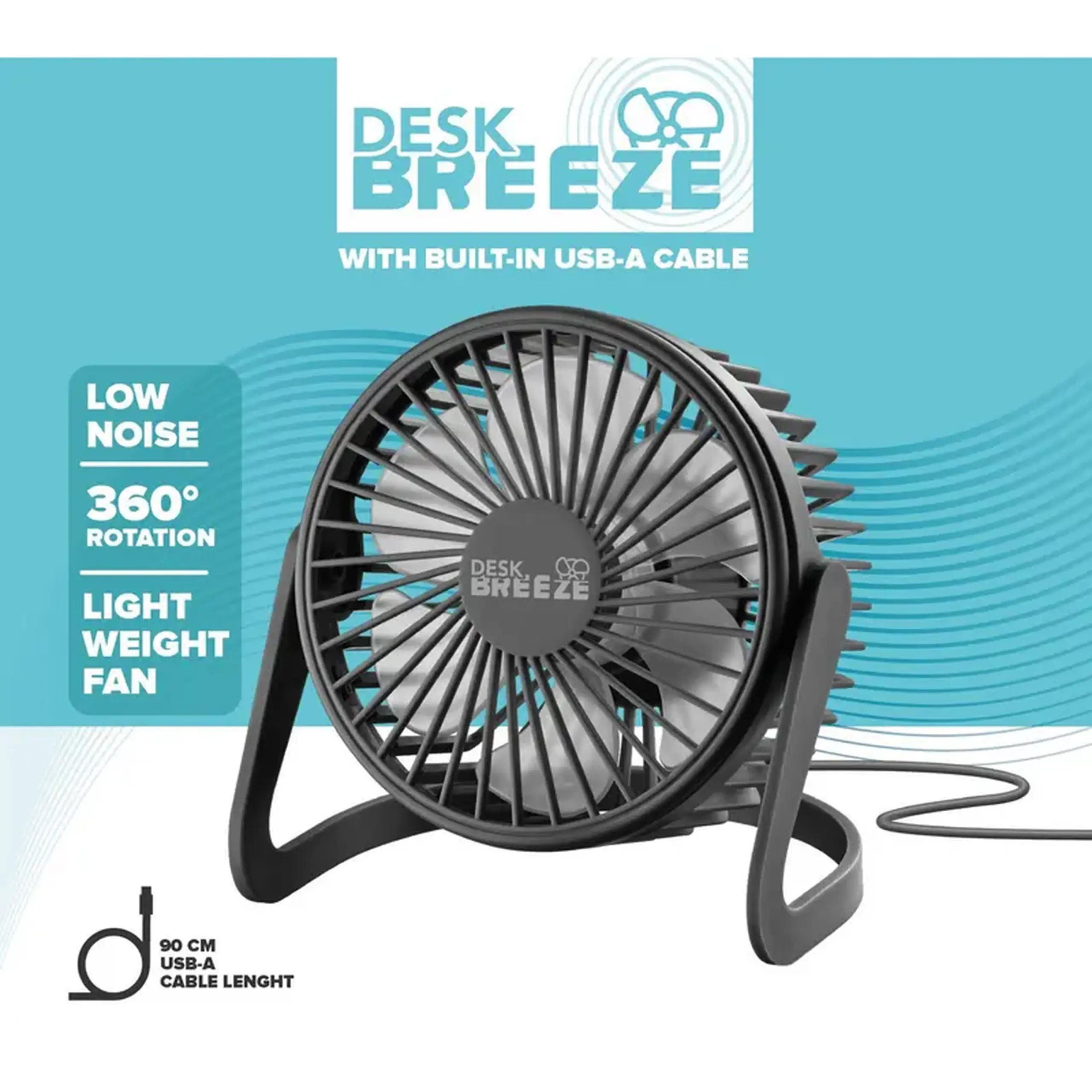 Ventilator Cellularline Desk Breeze, Negru