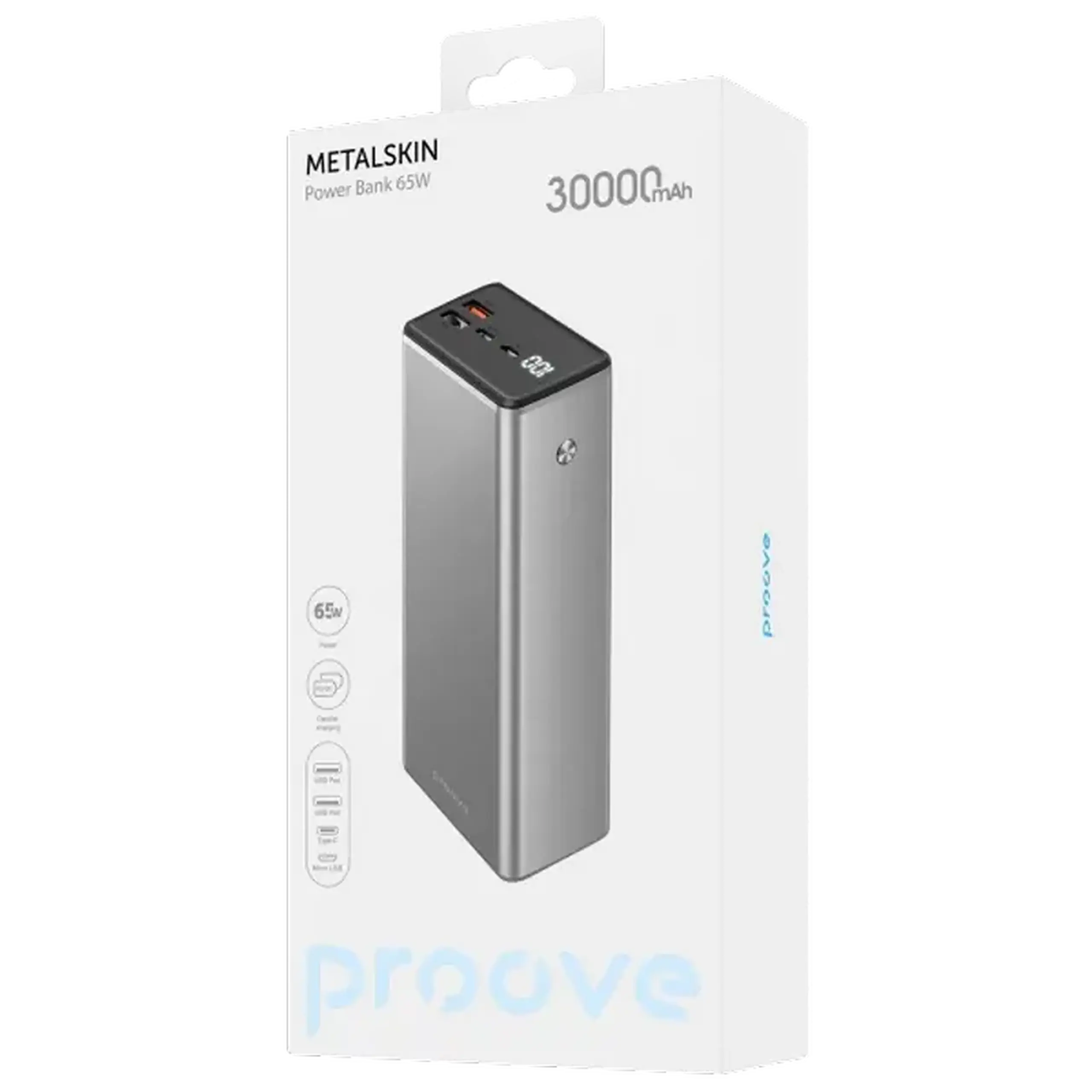 Acumulator extern Proove Metalskin, 30000mAh, Gri