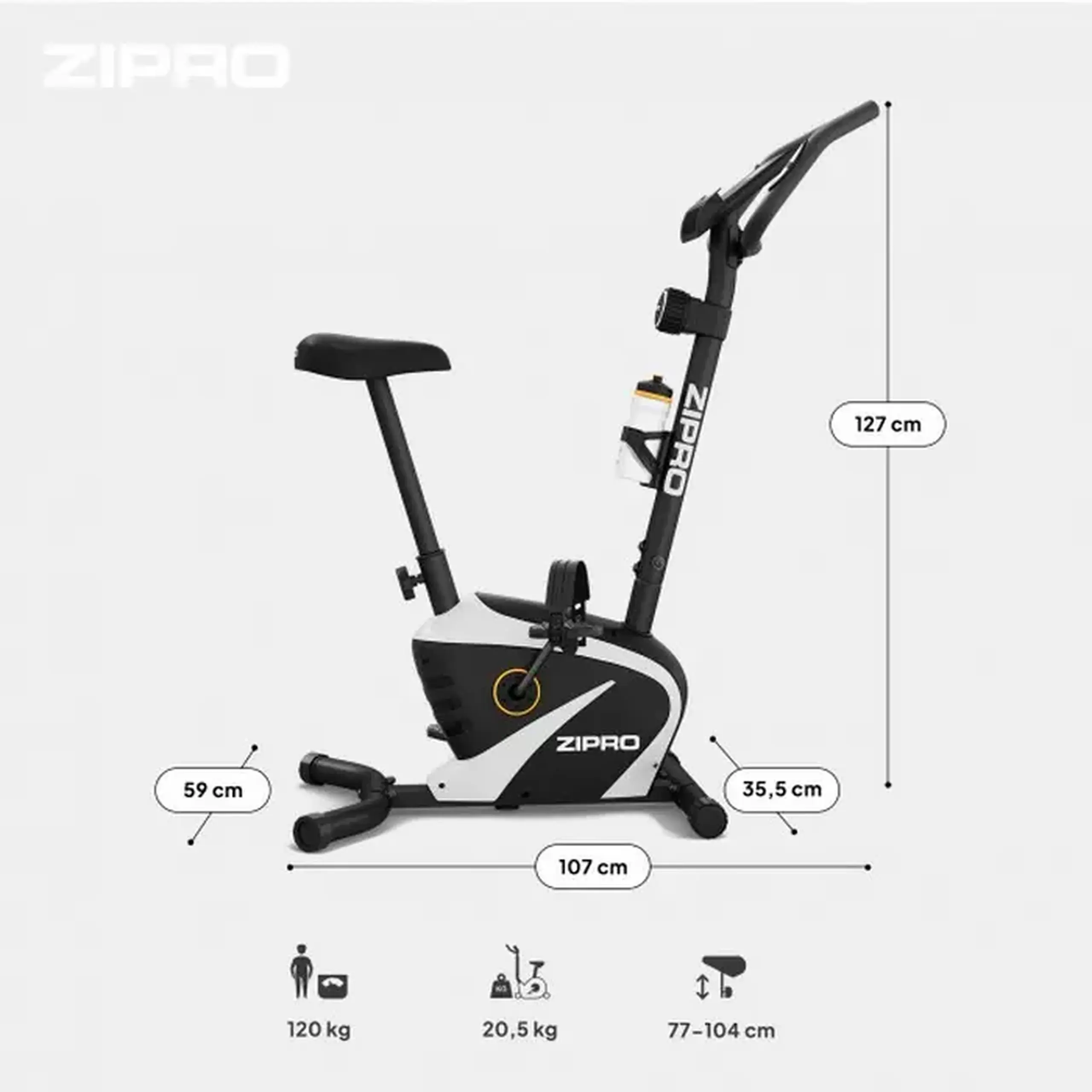 Bicicletă fitness Zipro Beat RS, Negru