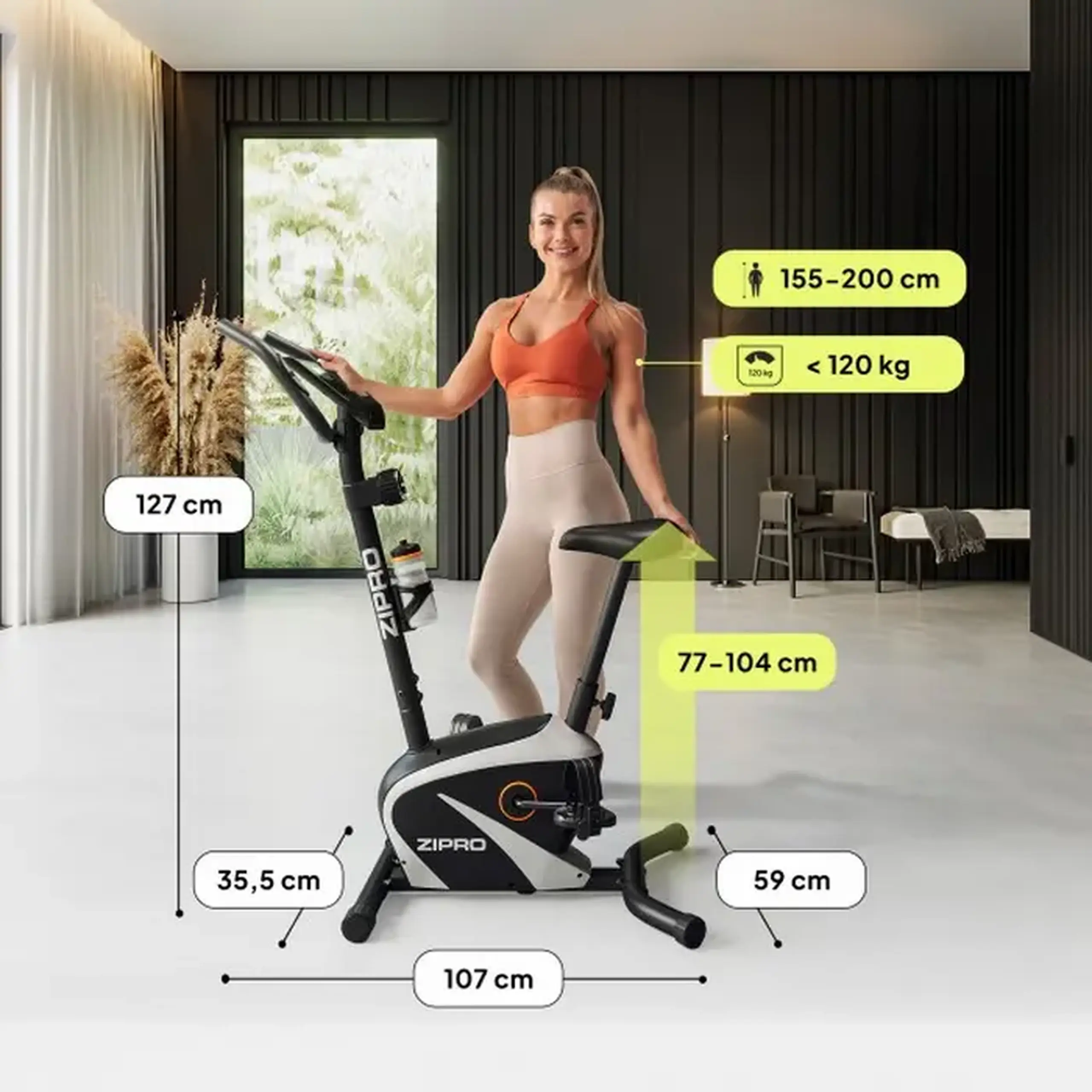 Bicicletă fitness Zipro Beat RS, Negru