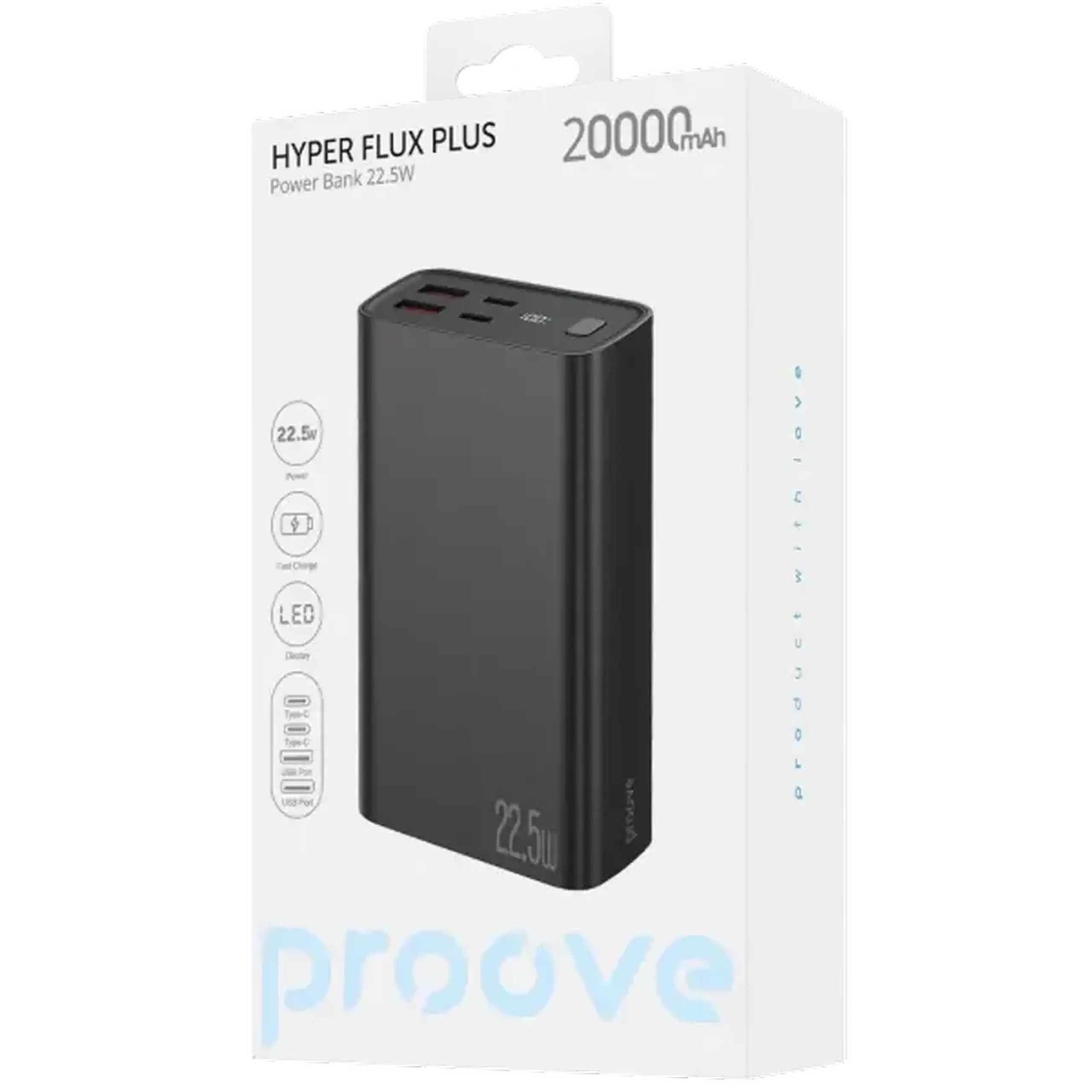 Acumulator extern Proove Hyper Flux Plus, 20000mAh, Multicolor