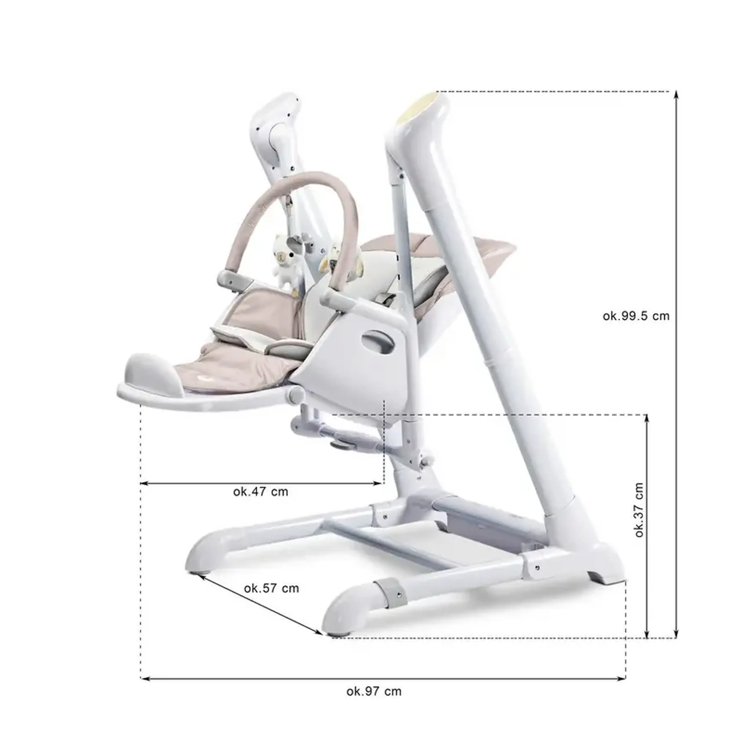 Scaun de hrănire Caretero Indigo Black, Albastru