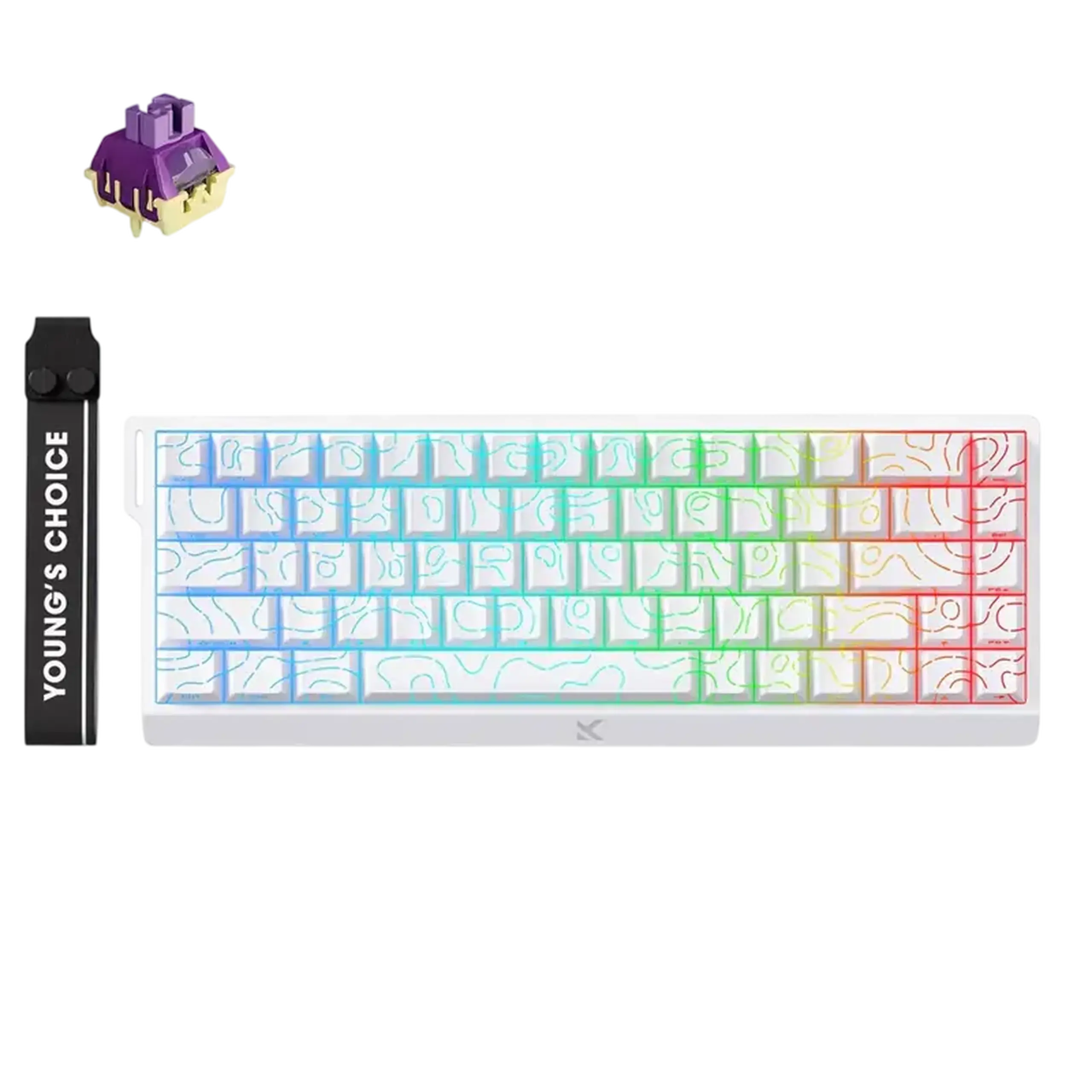 Tastatură MCHOSE Ace 68 E-Sport, Cu fir, White Topographic