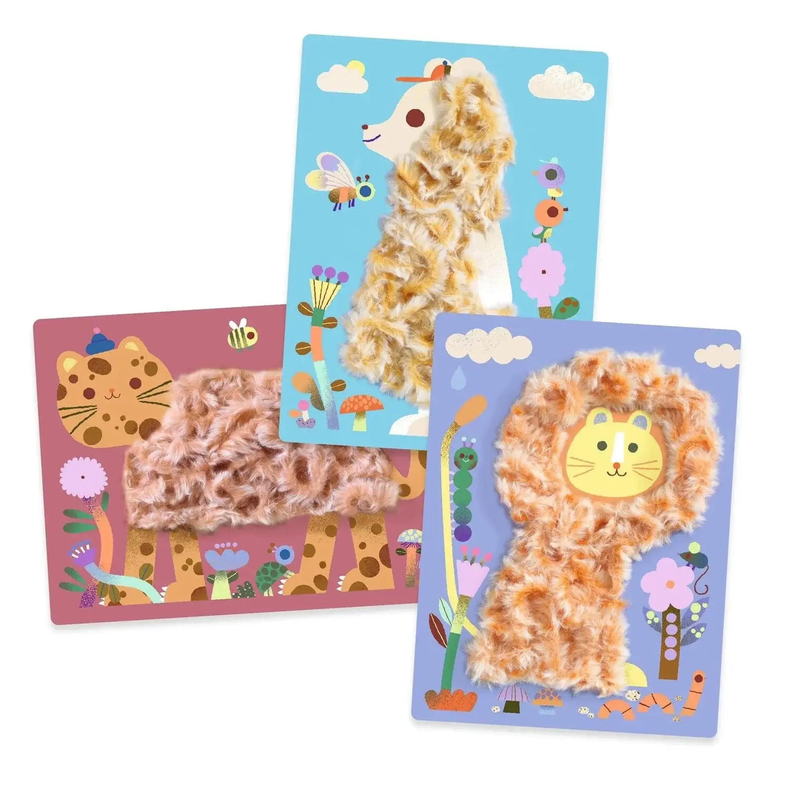 Tablouri tactile cu lână „Prieteni pufoși” — Djeco