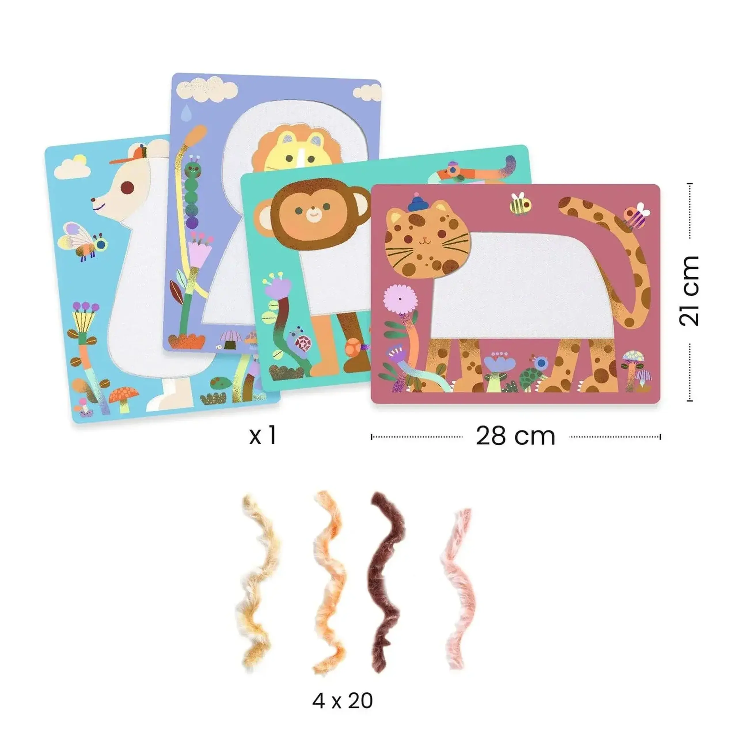 Tablouri tactile cu lână „Prieteni pufoși” — Djeco