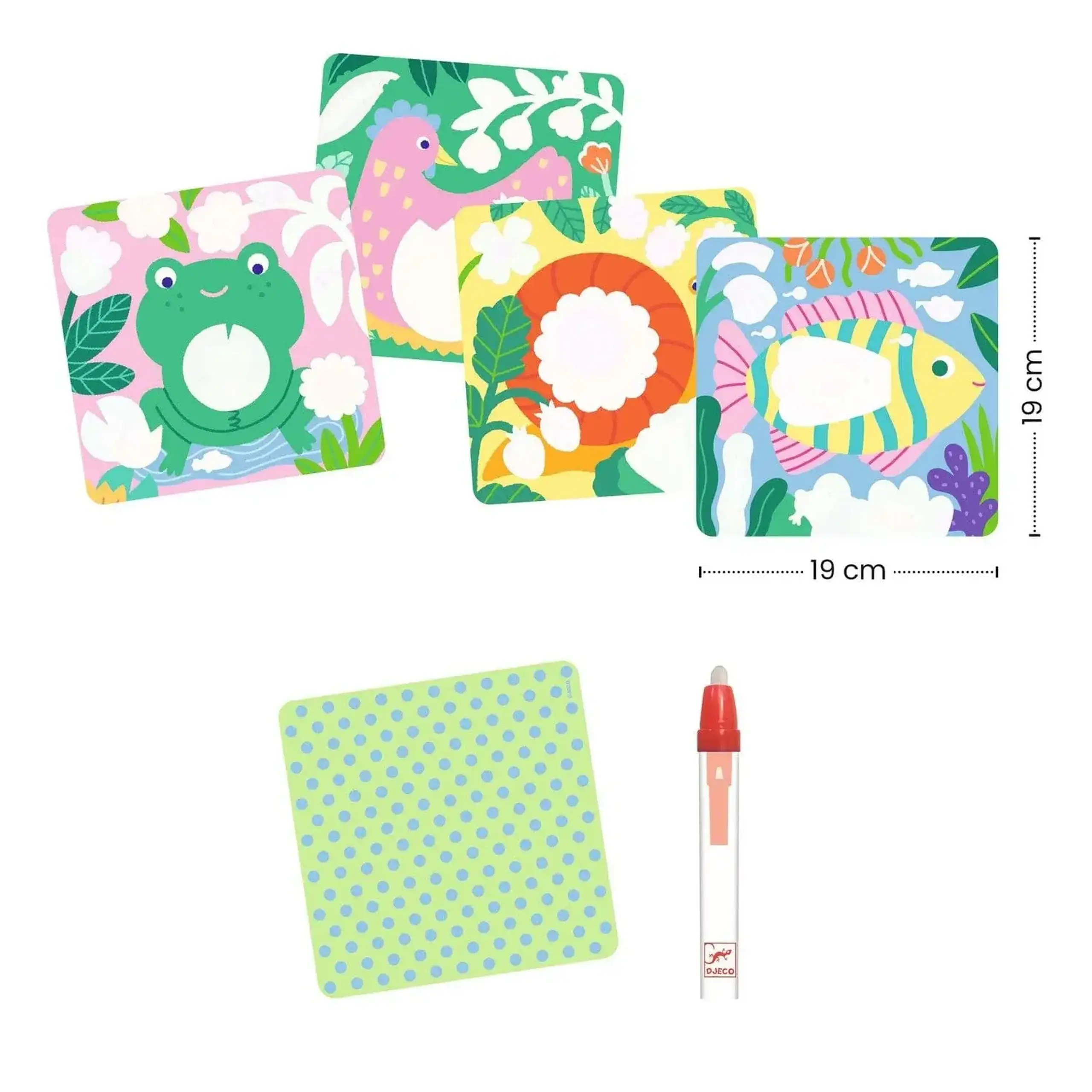 Set reutilizabil de colorat cu apă „Mama și puiul” — Djeco