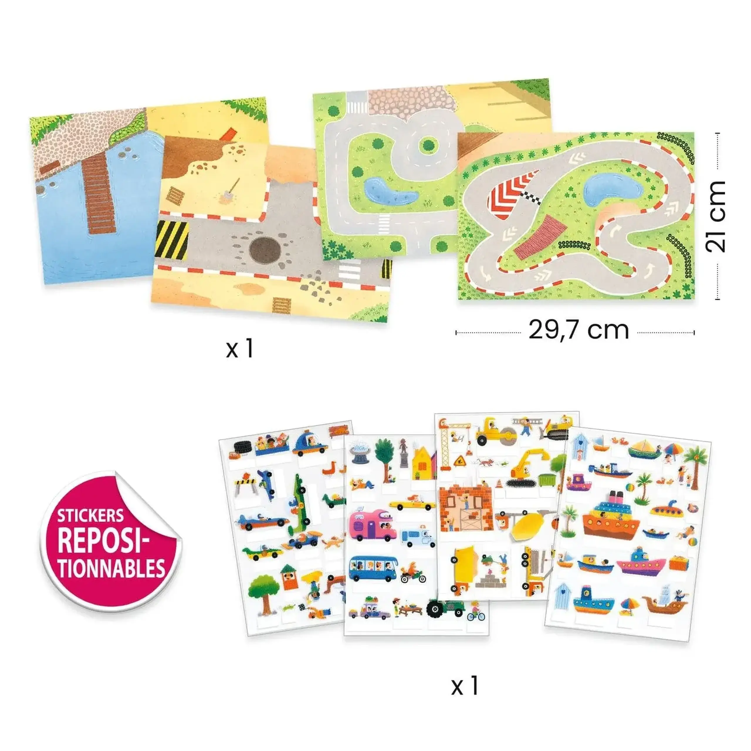 Stickere 3D reutilizabile „Vehicule” — Djeco