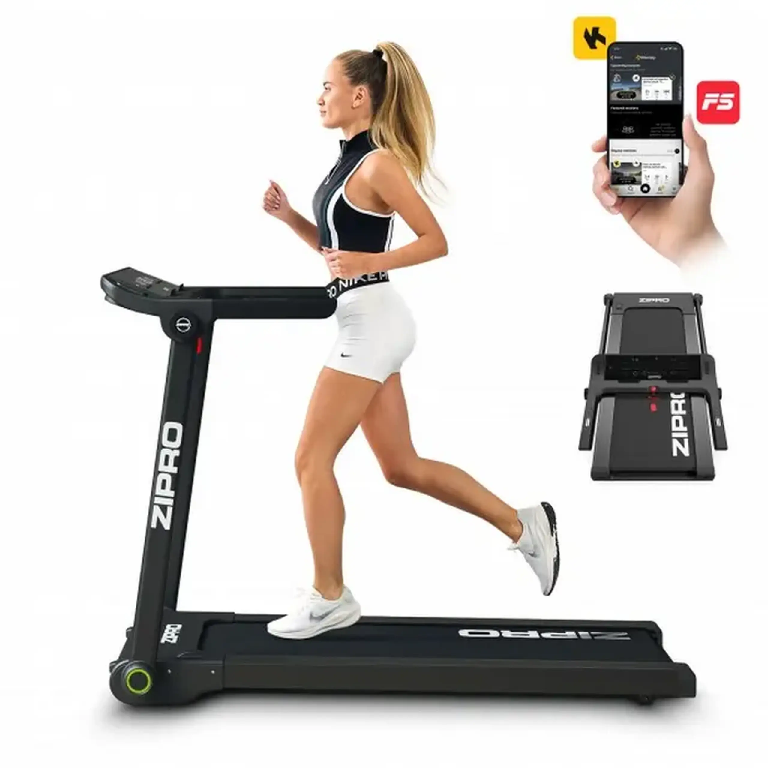 Bandă de alergat Zipro Pacto iConsole Plus, Negru¶