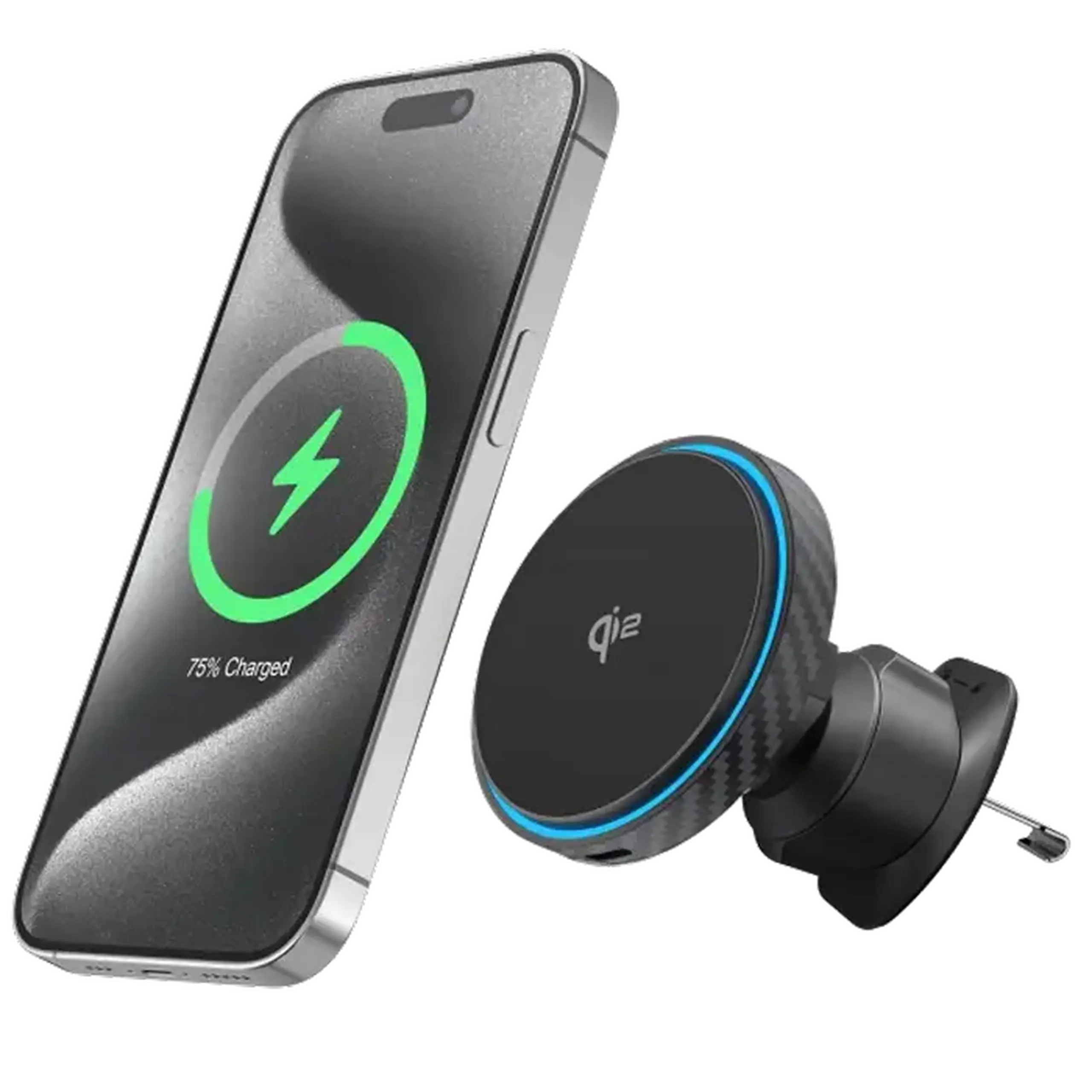 Suport Auto Proove Graphite Circle Qi2, Negru