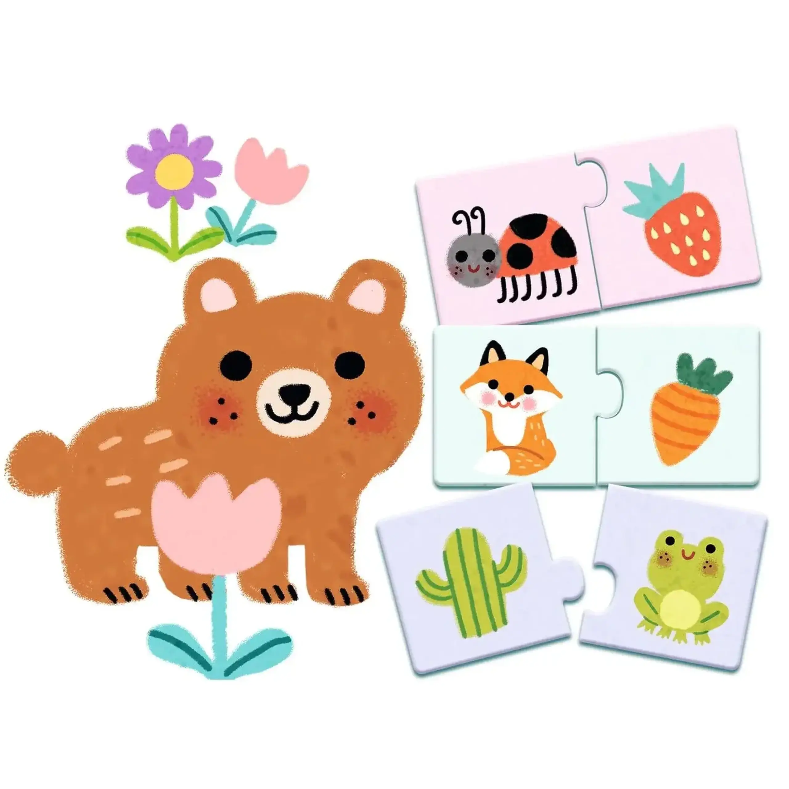 Puzzle duo Primele culori — Djeco