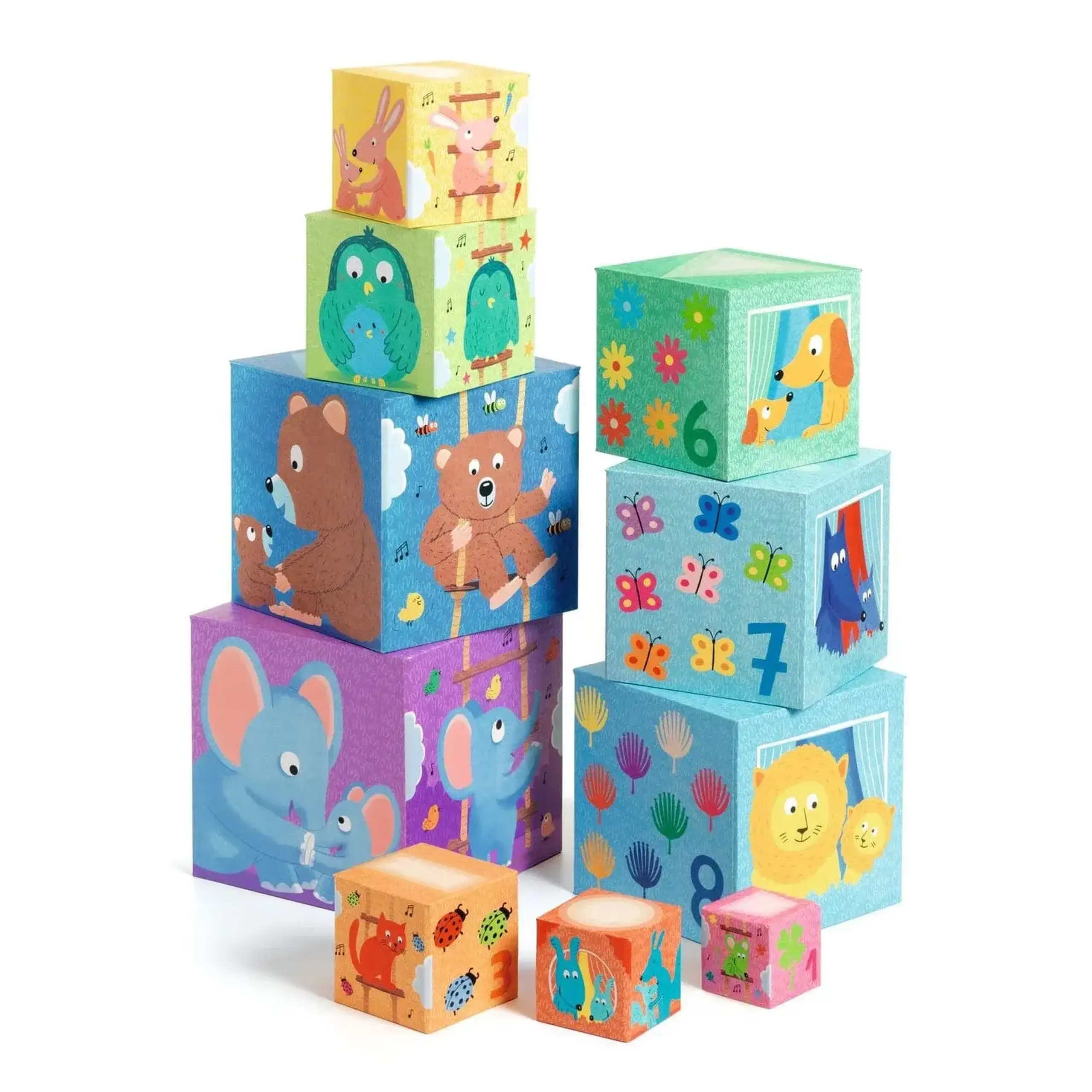 10 cuburi de stivuit Curcubeu — Djeco