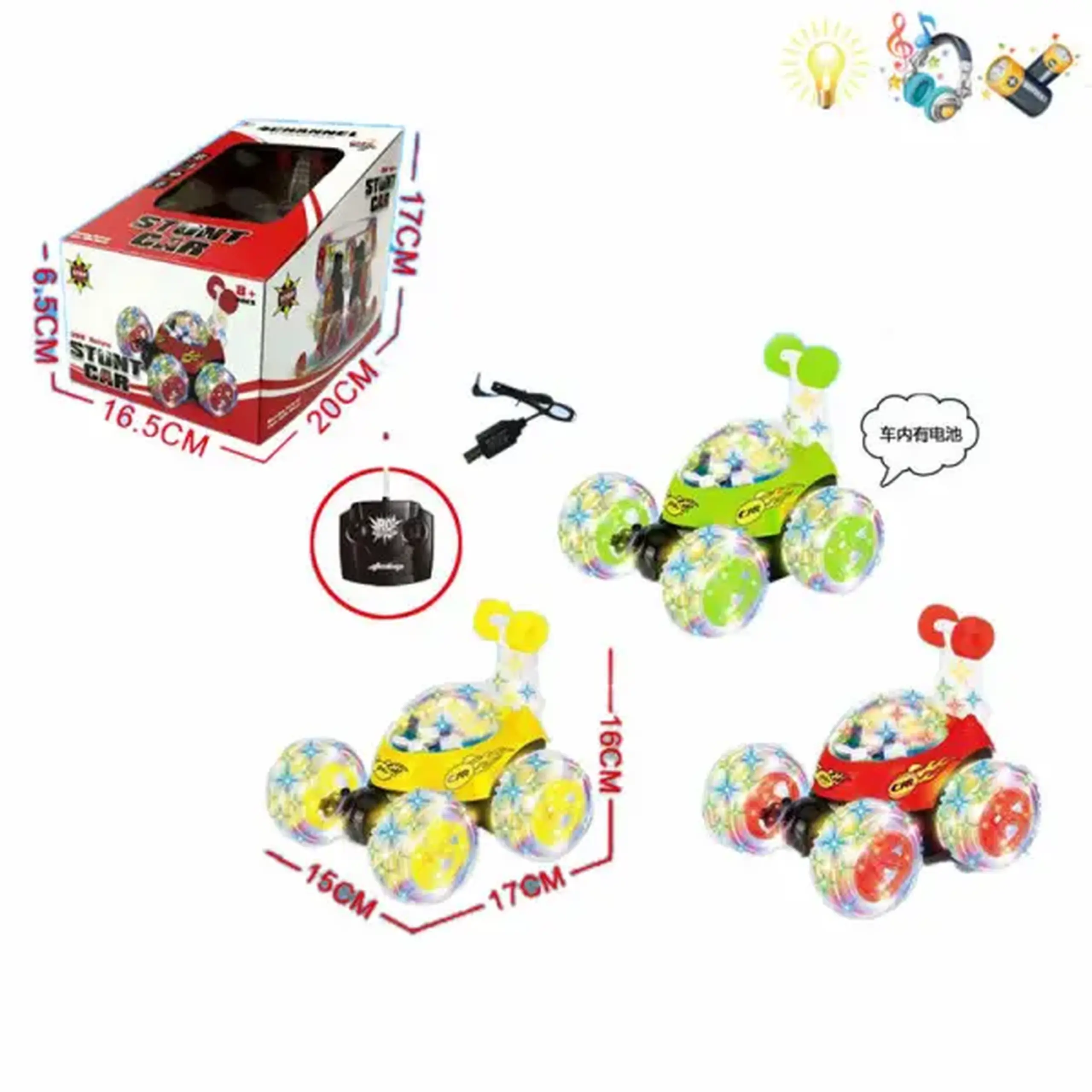 Masina Stunt cu r/c 4 directii (cu muzica si lumini) 41 130
