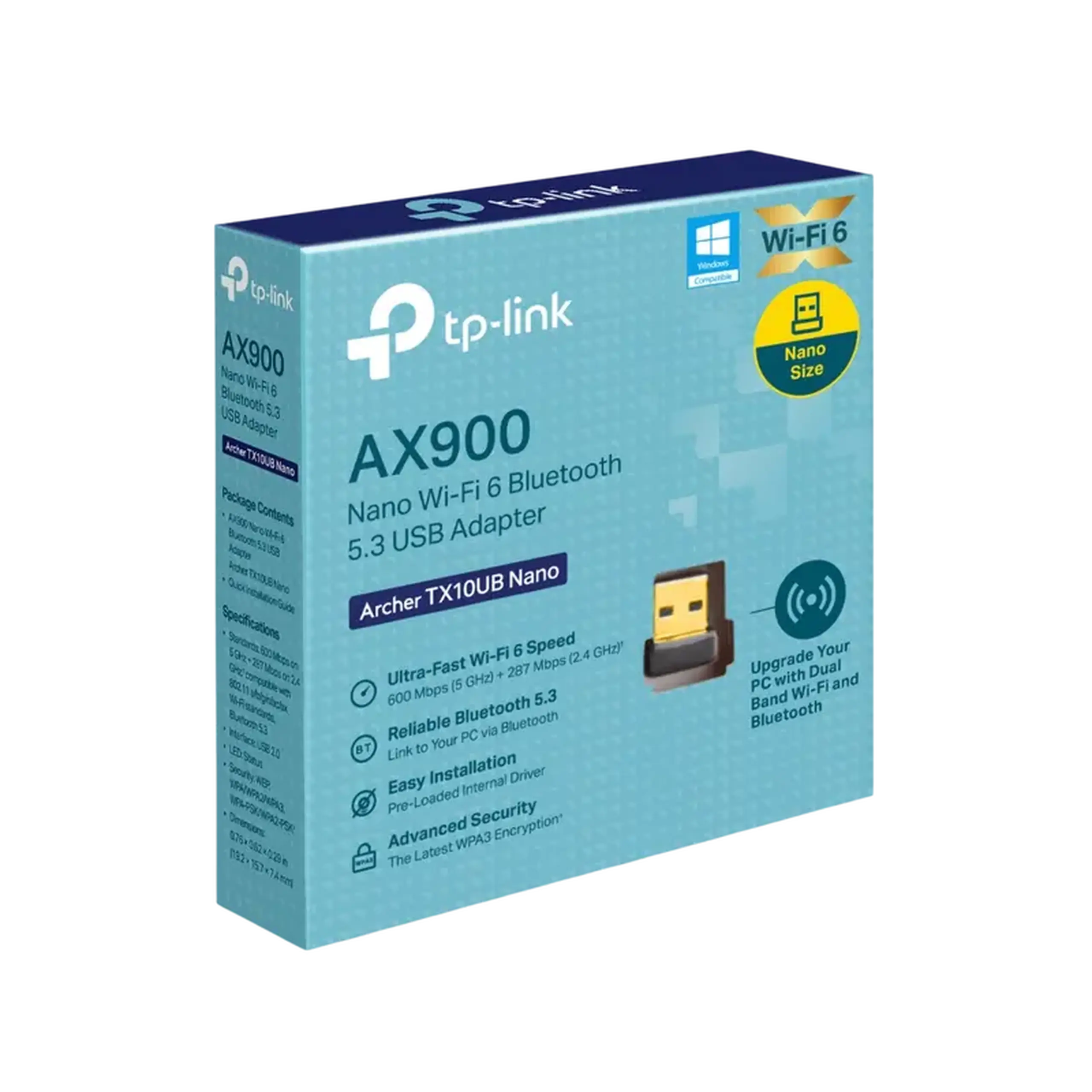 Adapter USB TP-LINK Archer TX10UB Nano, Negru