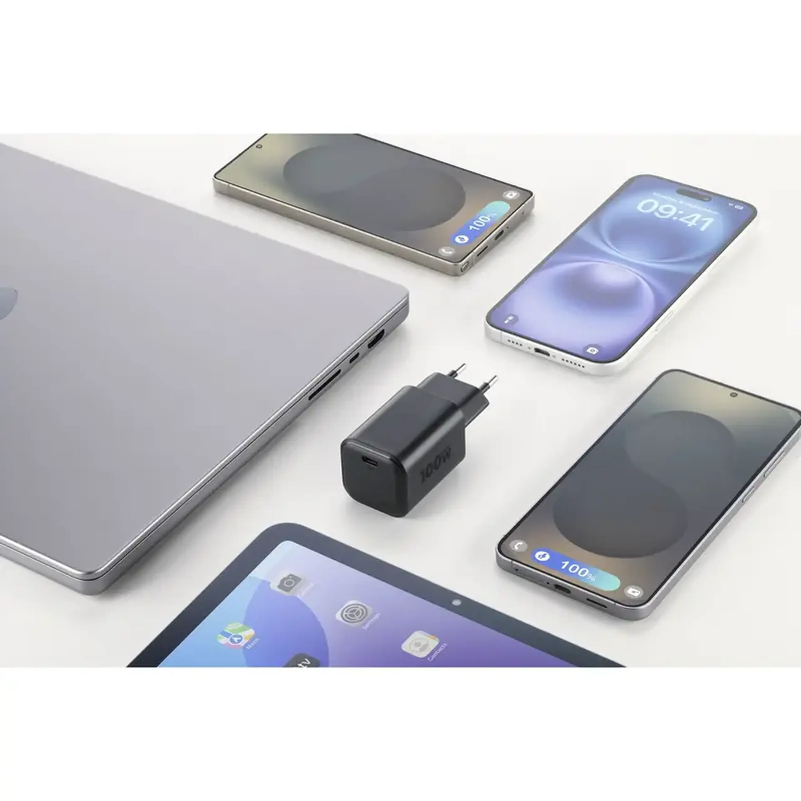 Încărcător Cellularline ACH USB-C GaN, 100W, Negru