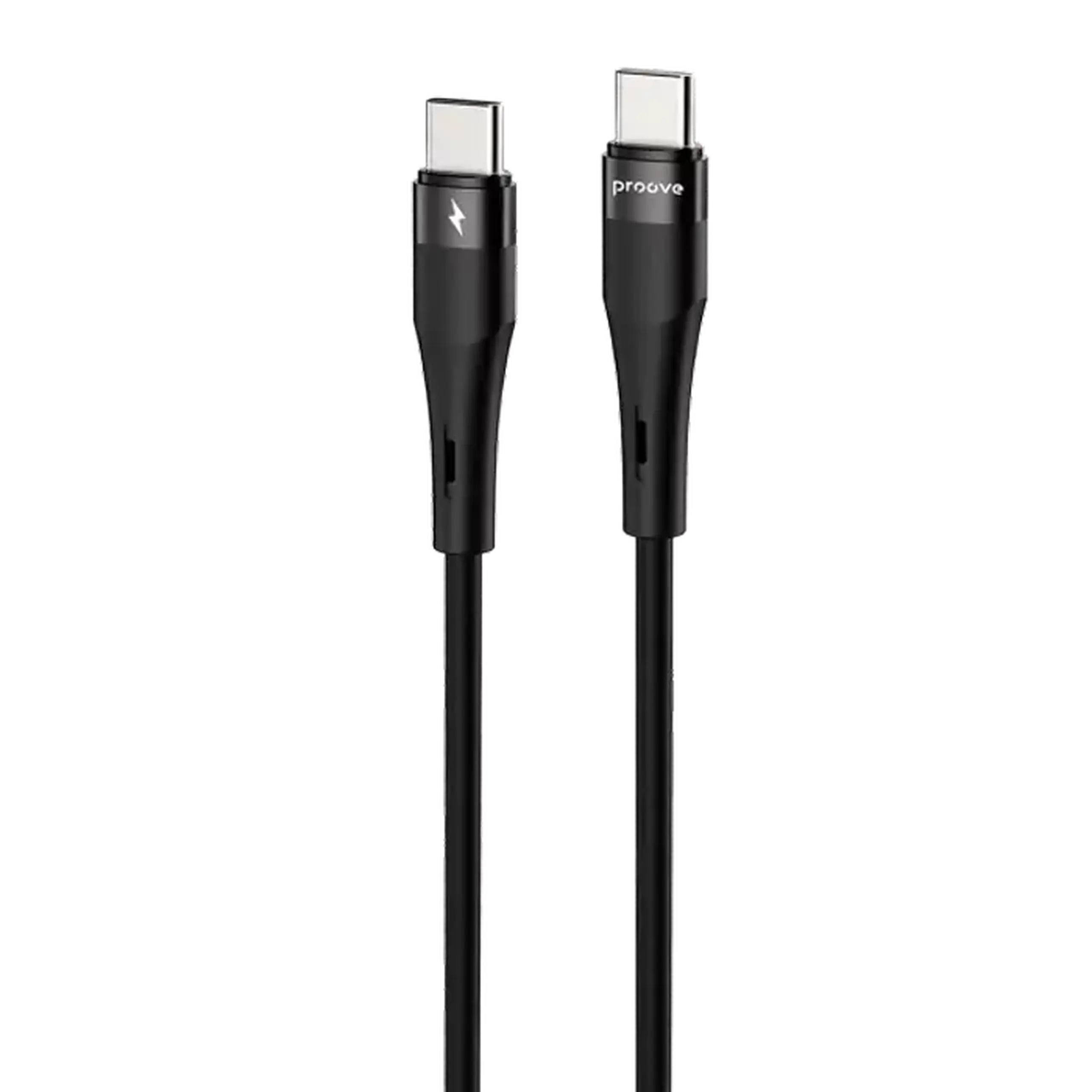 Cablu încărcare și sincronizare Proove Light Silicone Plus, USB Type-C/USB Type-C, 1m, Negru