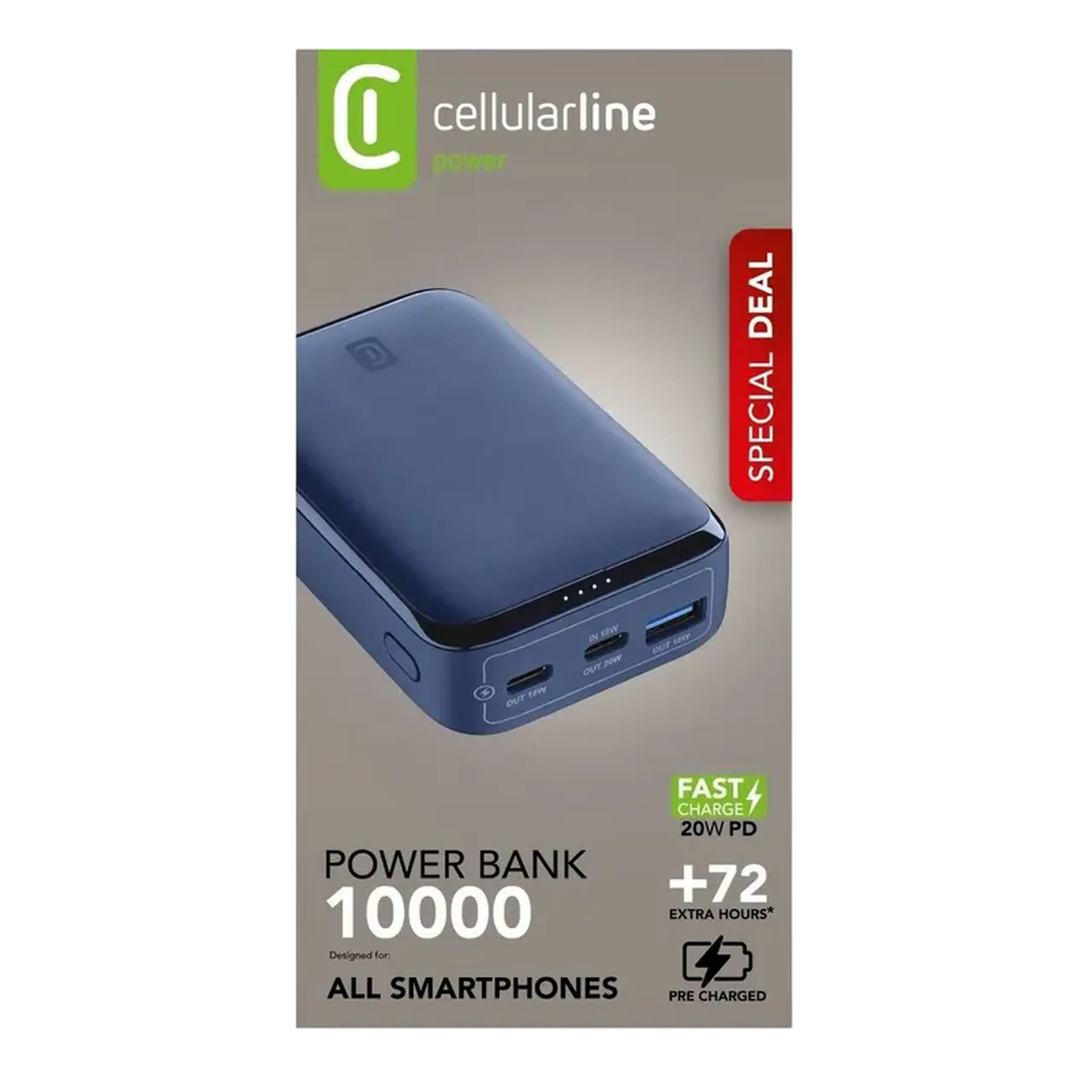 Acumulator extern Cellularline Essence Promo, 10000mAh, Albastru
