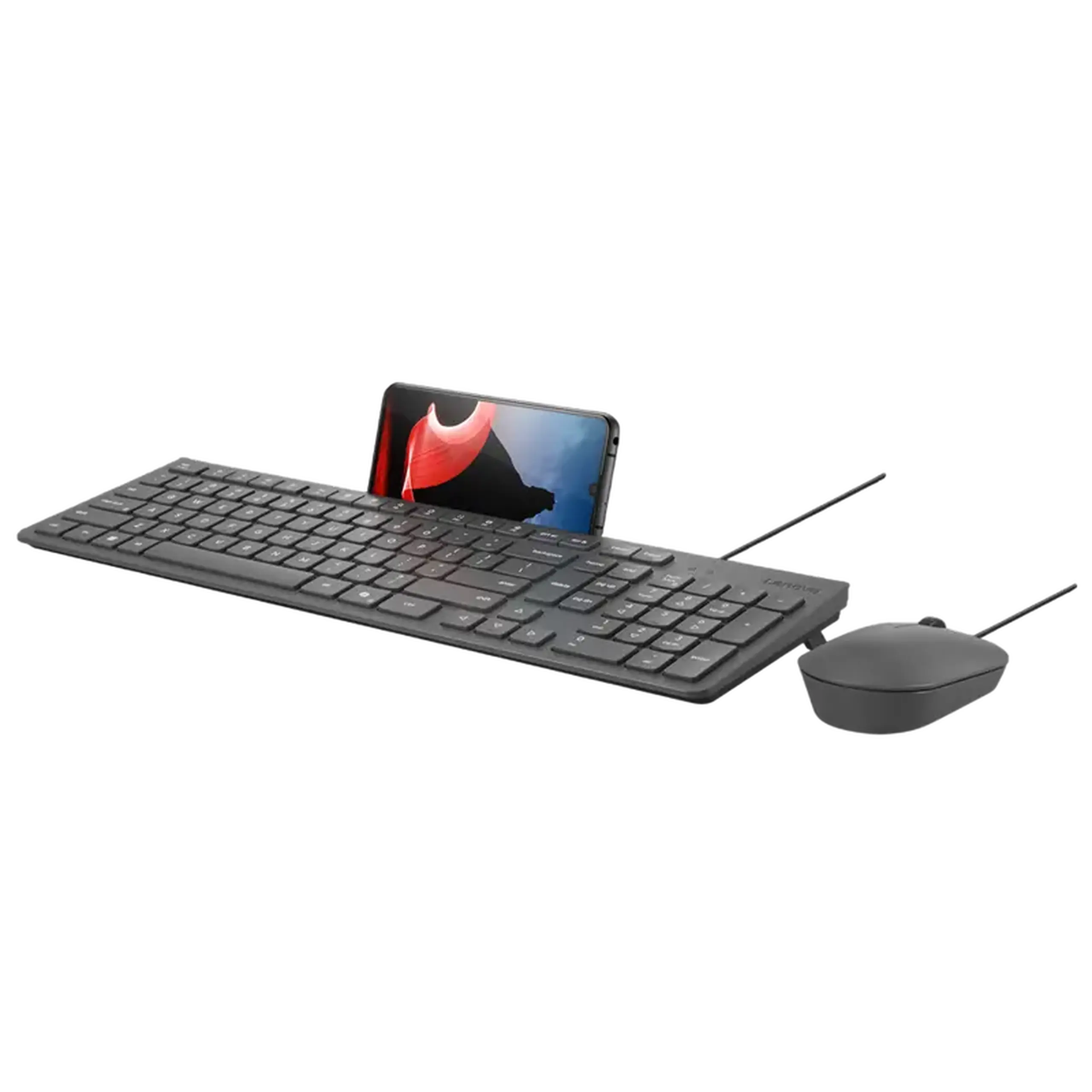 Set Tastatură + Mouse Lenovo 310, Cu fir, Luna Grey