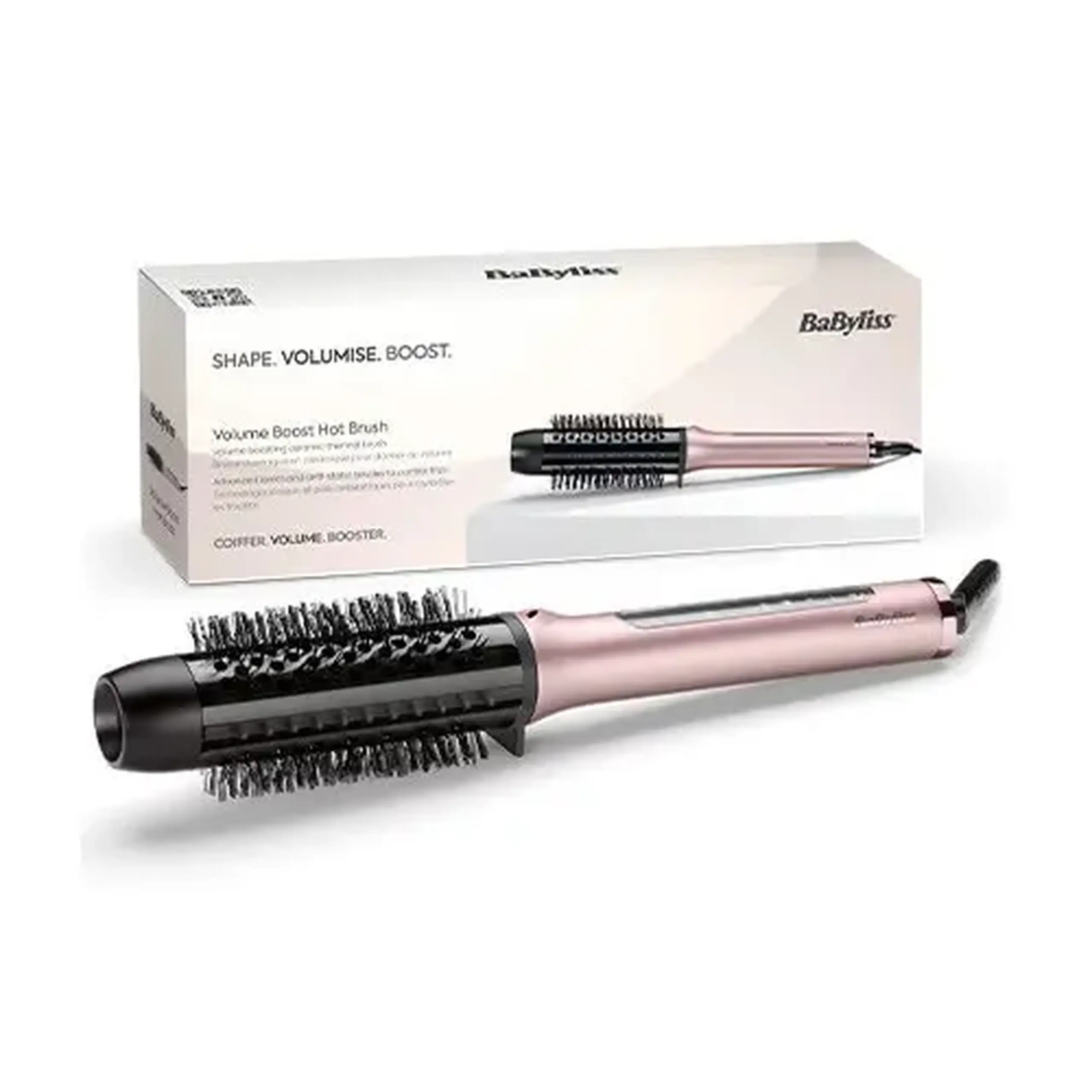 Perie termica, BaByliss, Volume Boost HSB200E, 38 mm, anti-frizz, 4 trepte temperatura