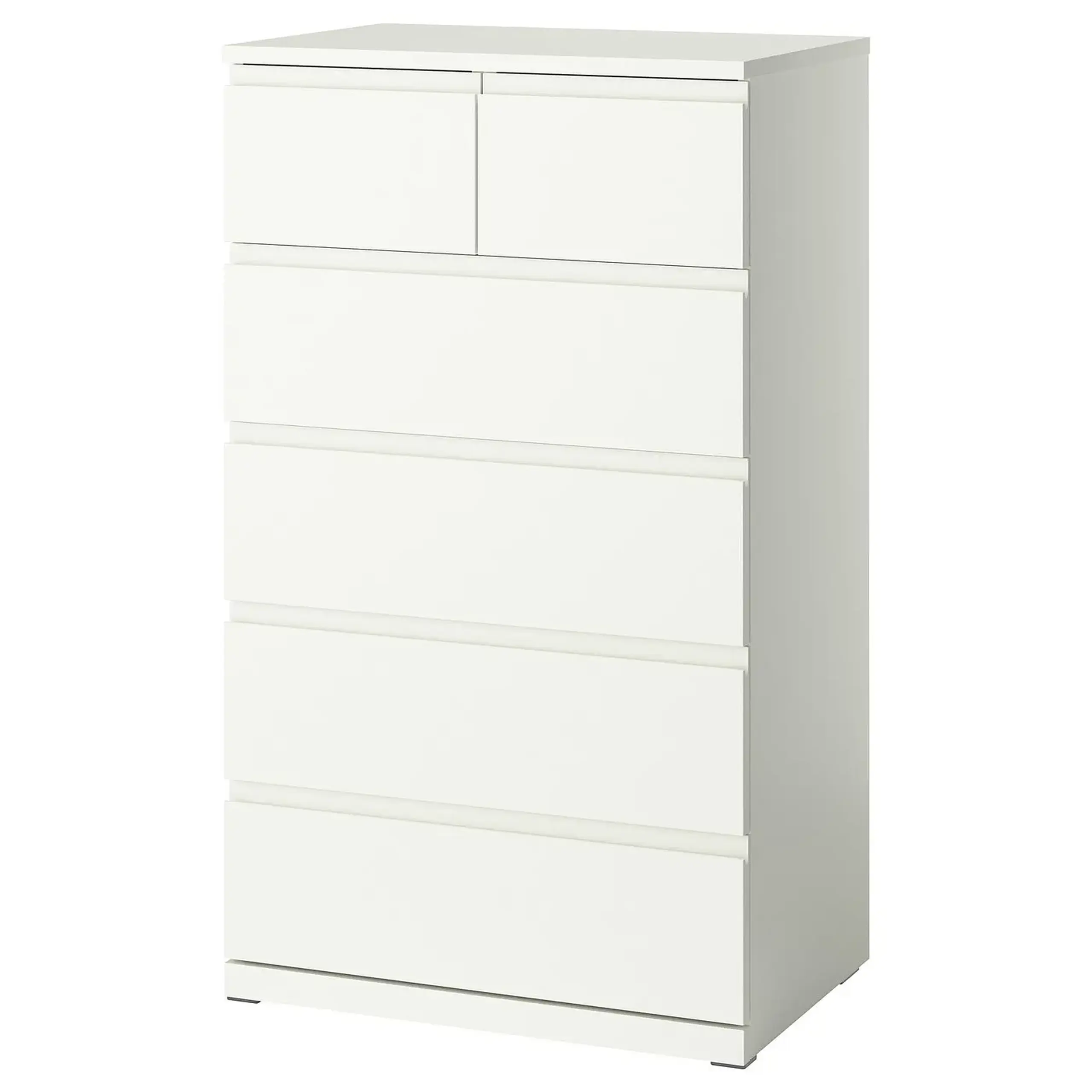 STORKLINTA comoda 6 sertare, alb, 70x50x120 cm