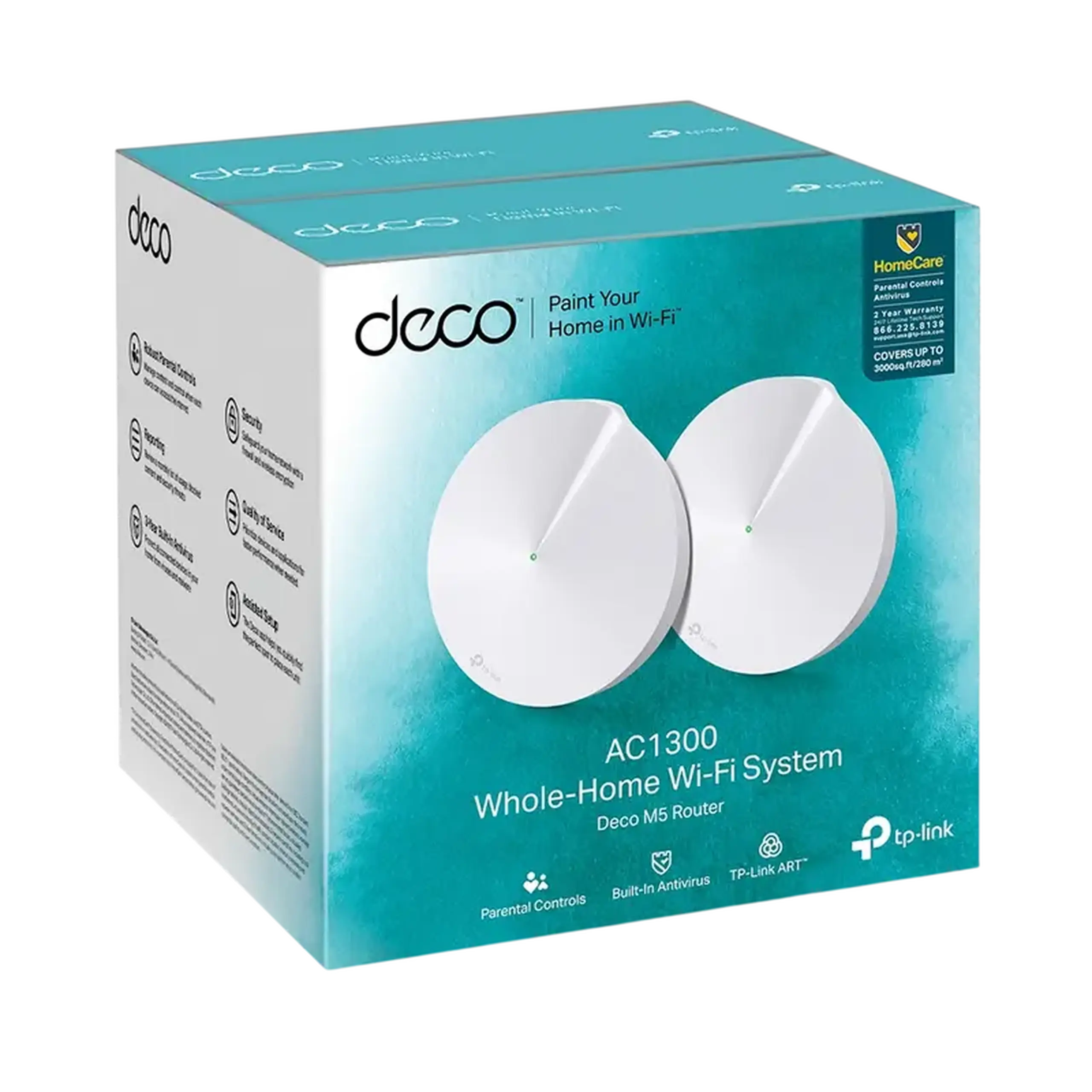 Sistem Wi-Fi Mesh TP-LINK Deco M5 (2-pack), Alb