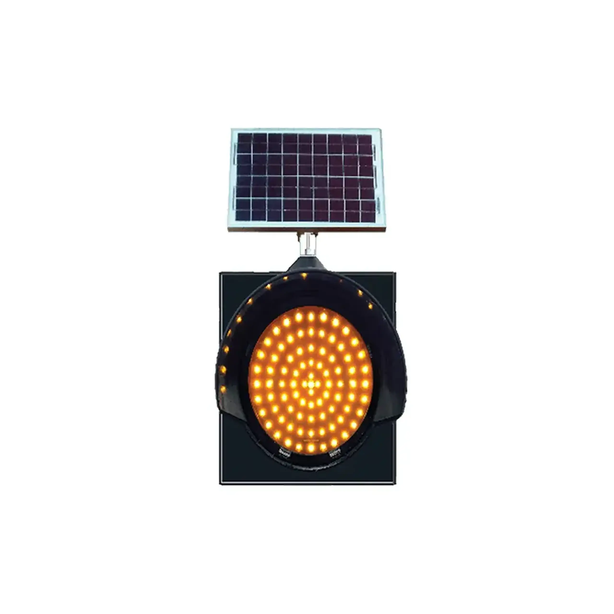 Semafor LED cu panou solar 24 x 24 cm Galben MFK - Greutatea 9 kg