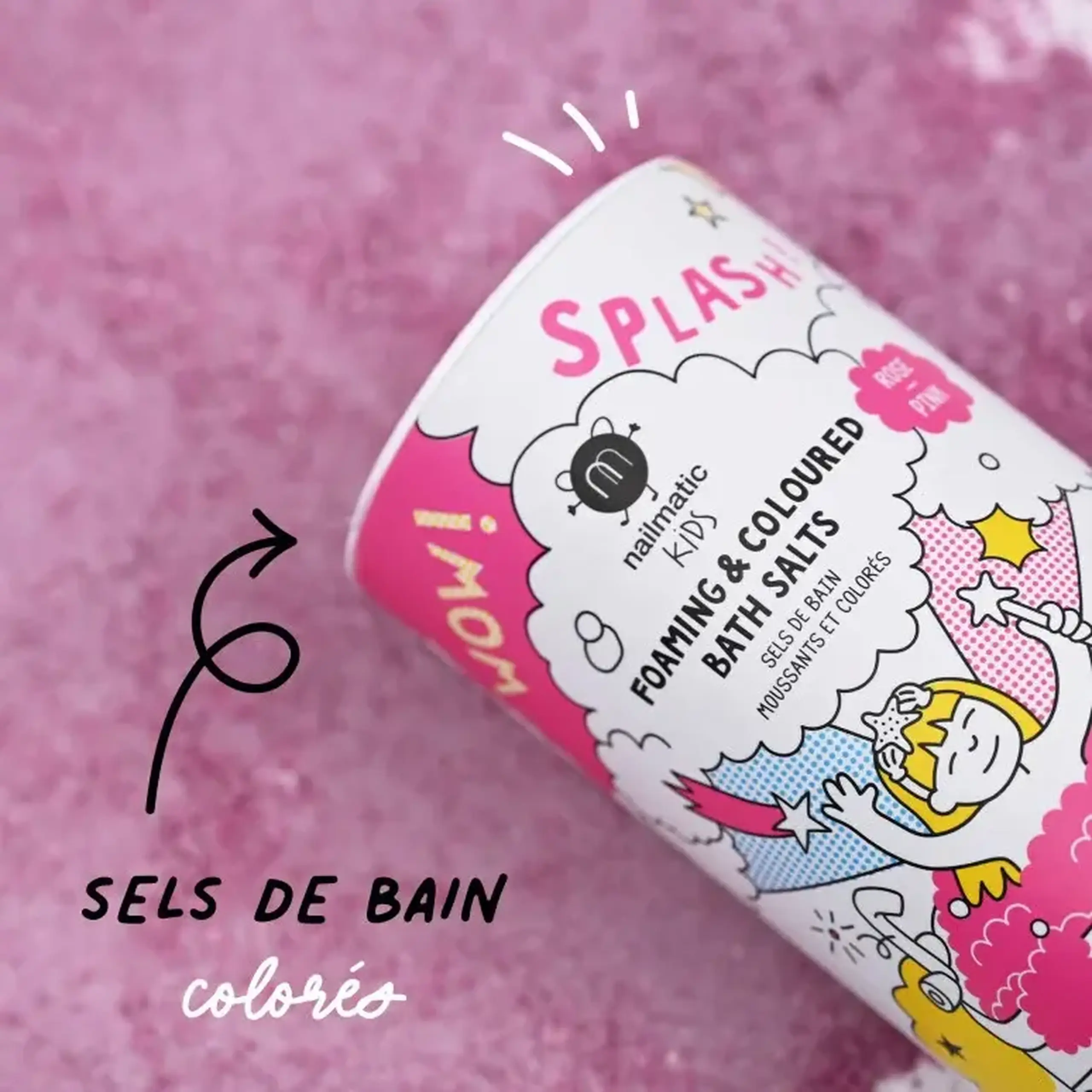 Săruri spumante de baie roz — Nailmatic Kids